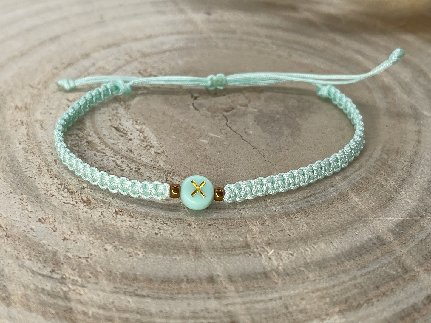 Freundschaftsarmband Makramee Schmuck Armband ABC mint