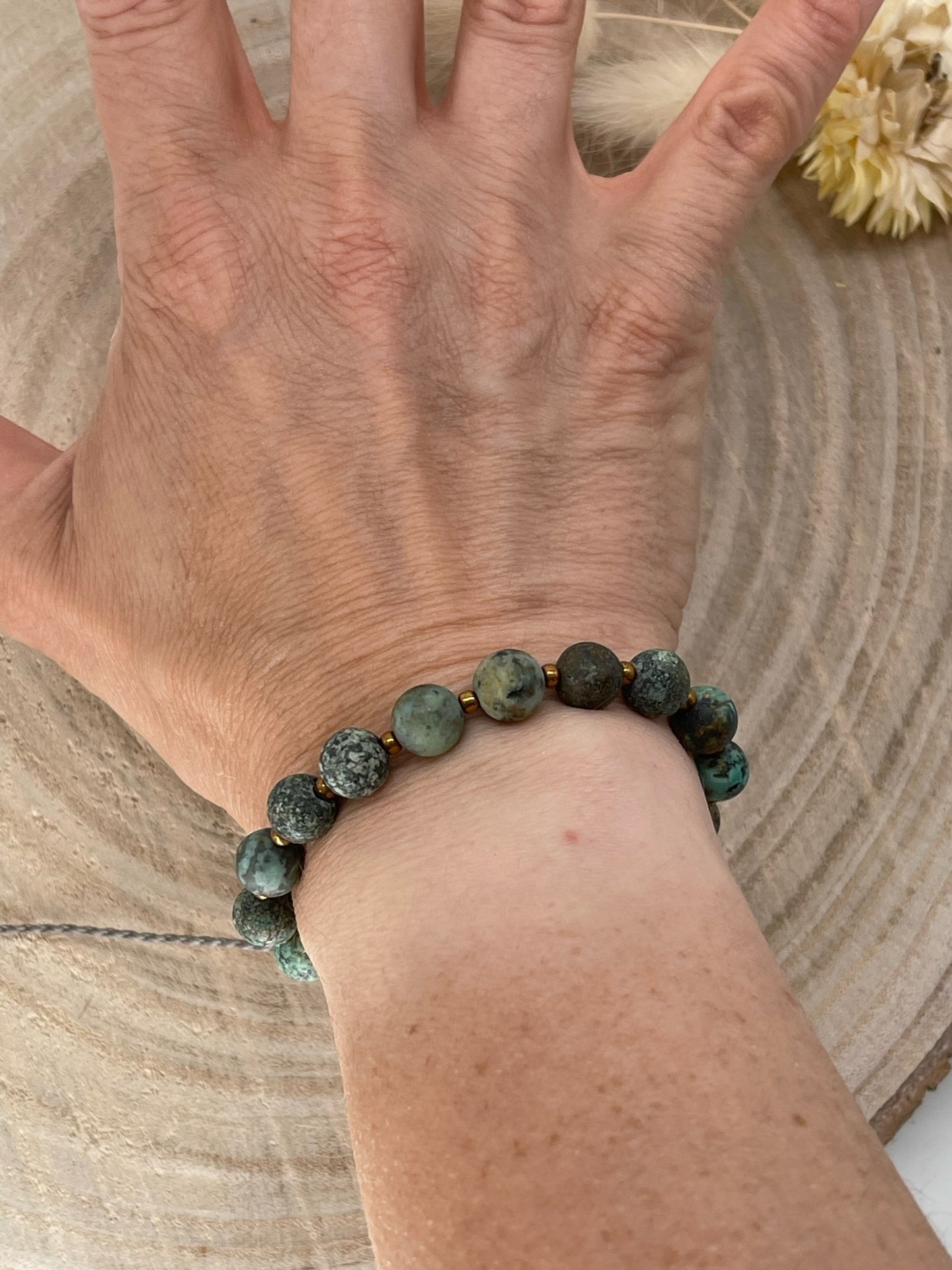 Halbedelstein Freundschaftsarmband Makramee Schmuck Afrikanischer Türkis