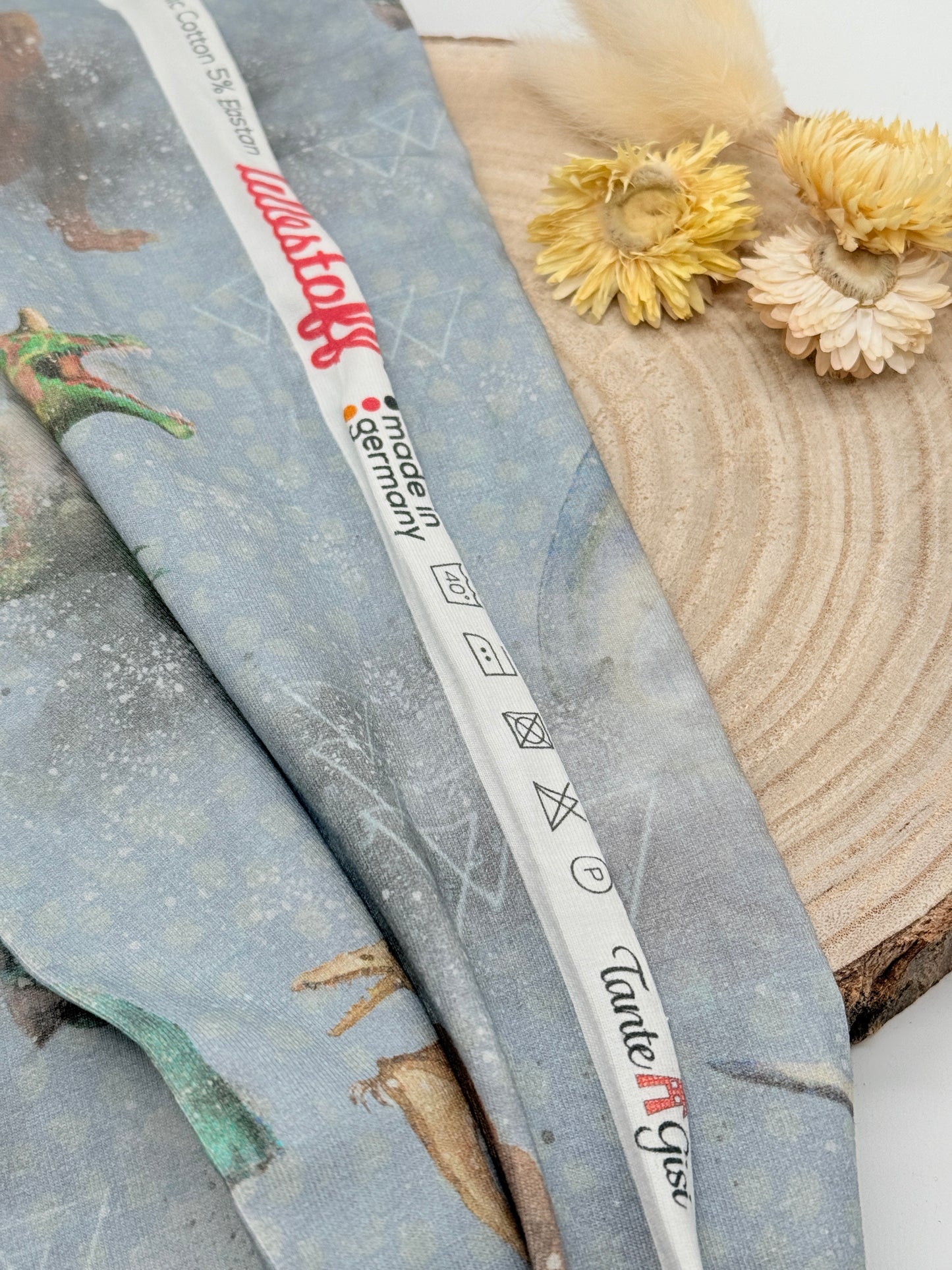 Jersey Reststück Dino (Lillestoff) grau