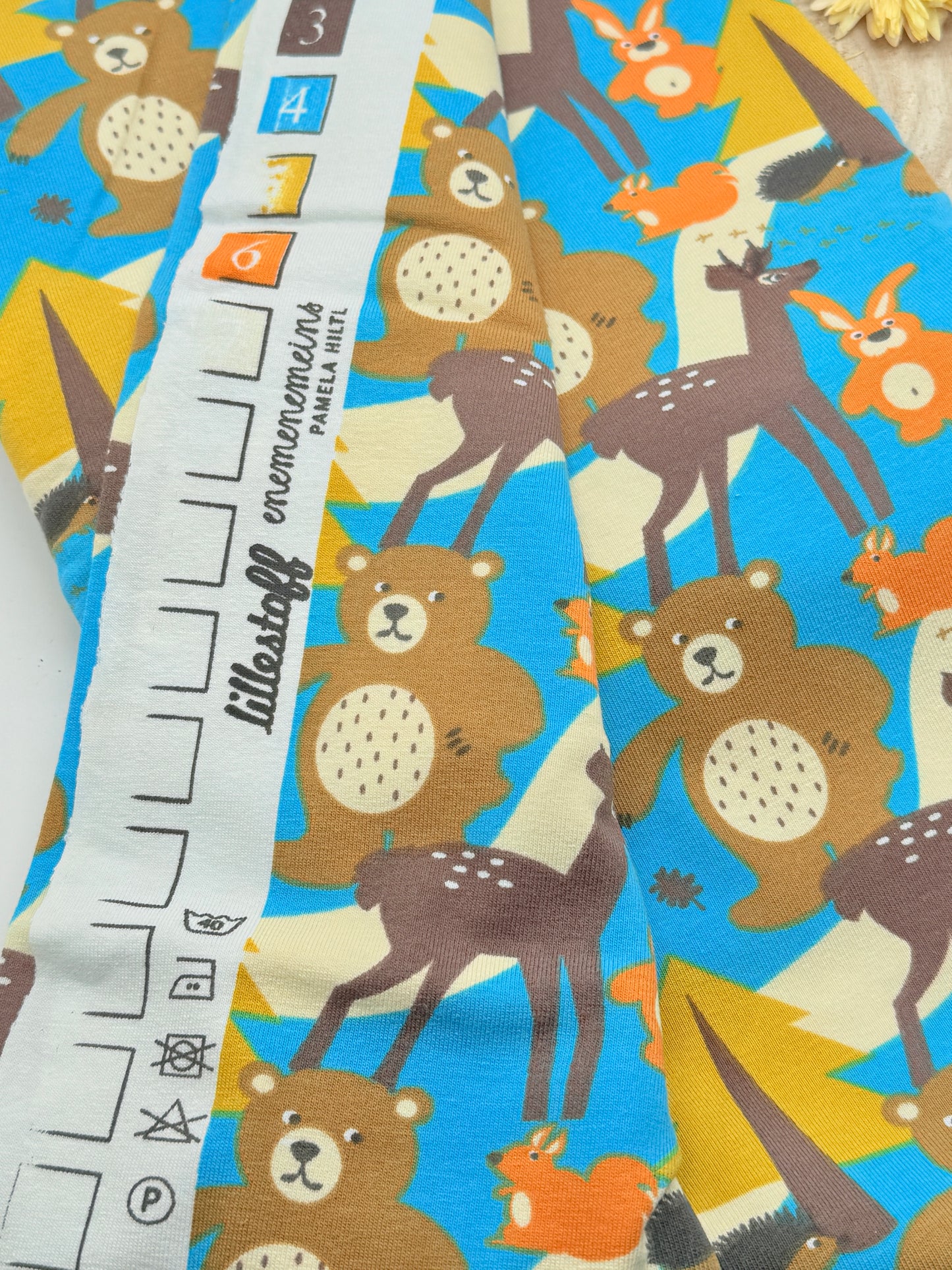 Jersey Reststück Waldtiere (Lillestoff) blau