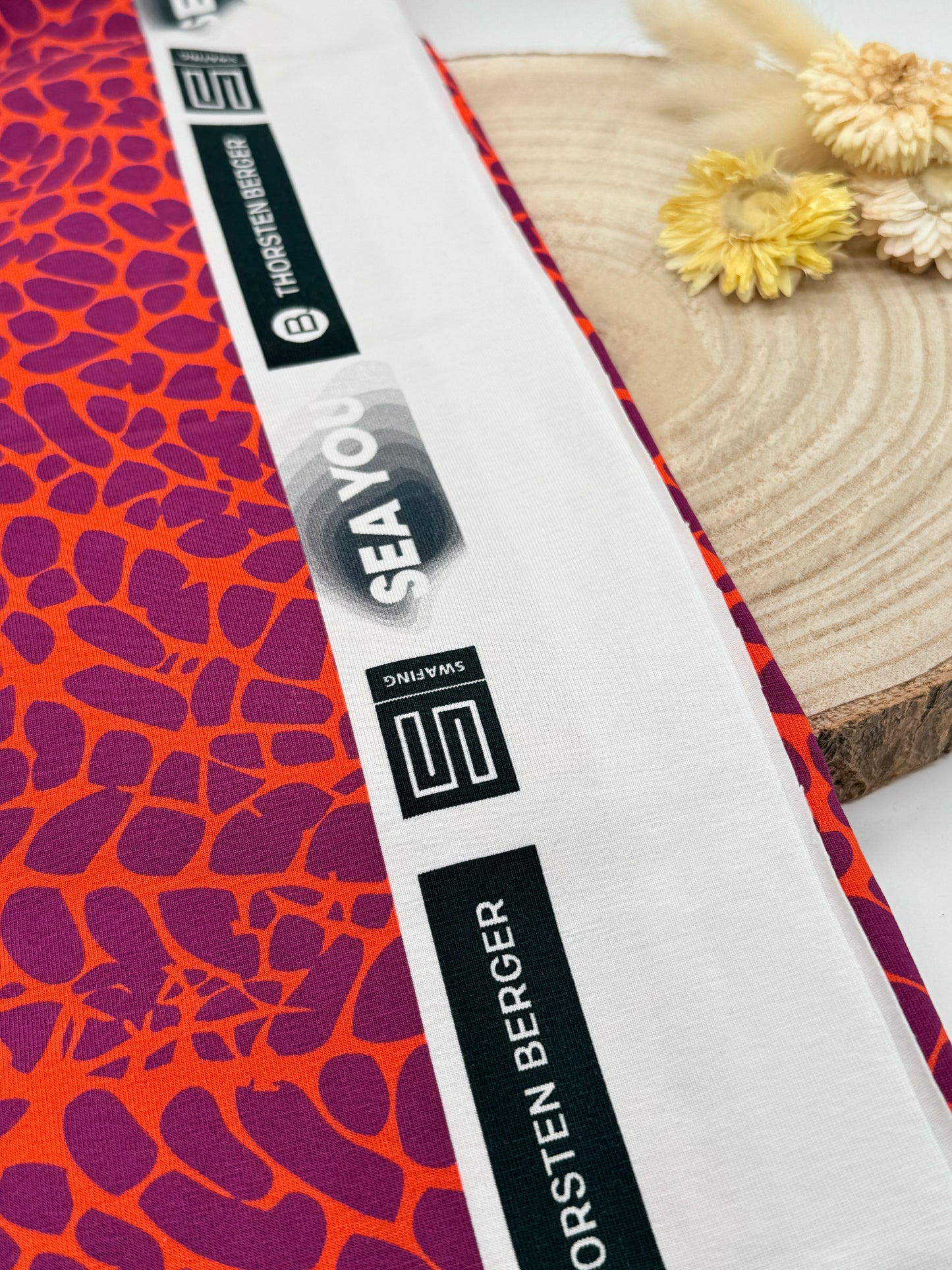 Jersey Reststück Blätter (Swafing) rot