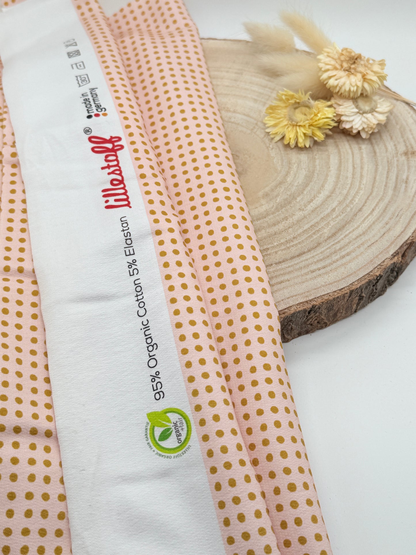 Jersey Reststück Punkte (Lillestoff) rosa