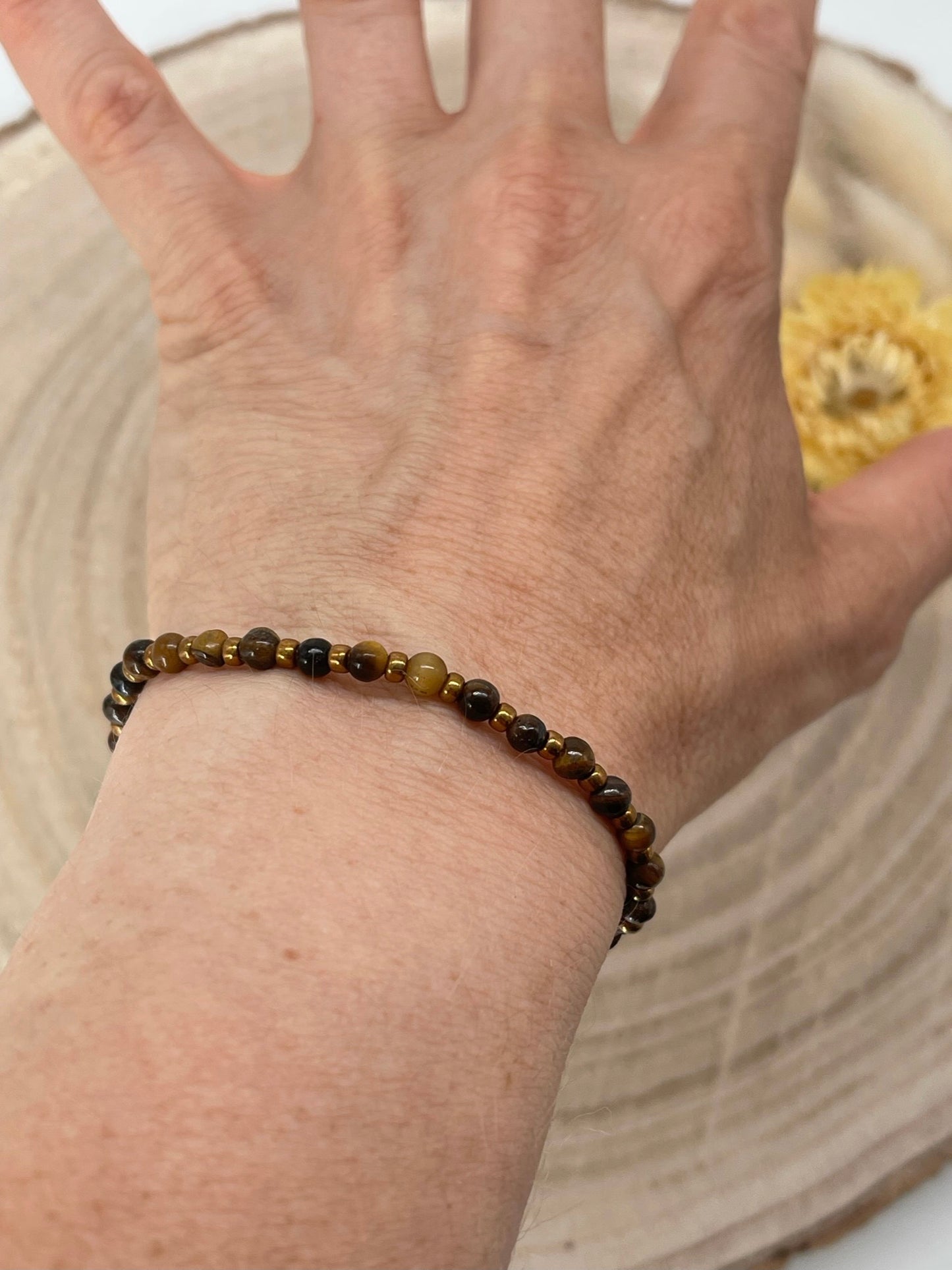 Halbedelstein Freundschaftsarmband Makramee Schmuck Tigerauge