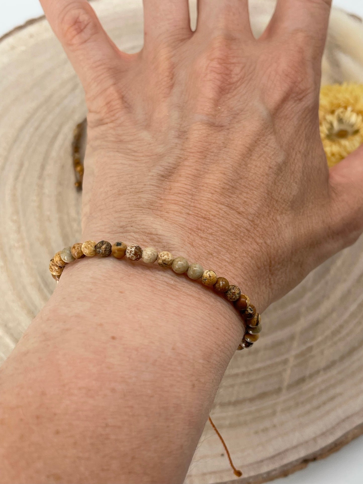 Halbedelstein Freundschaftsarmband Makramee Schmuck Jaspis