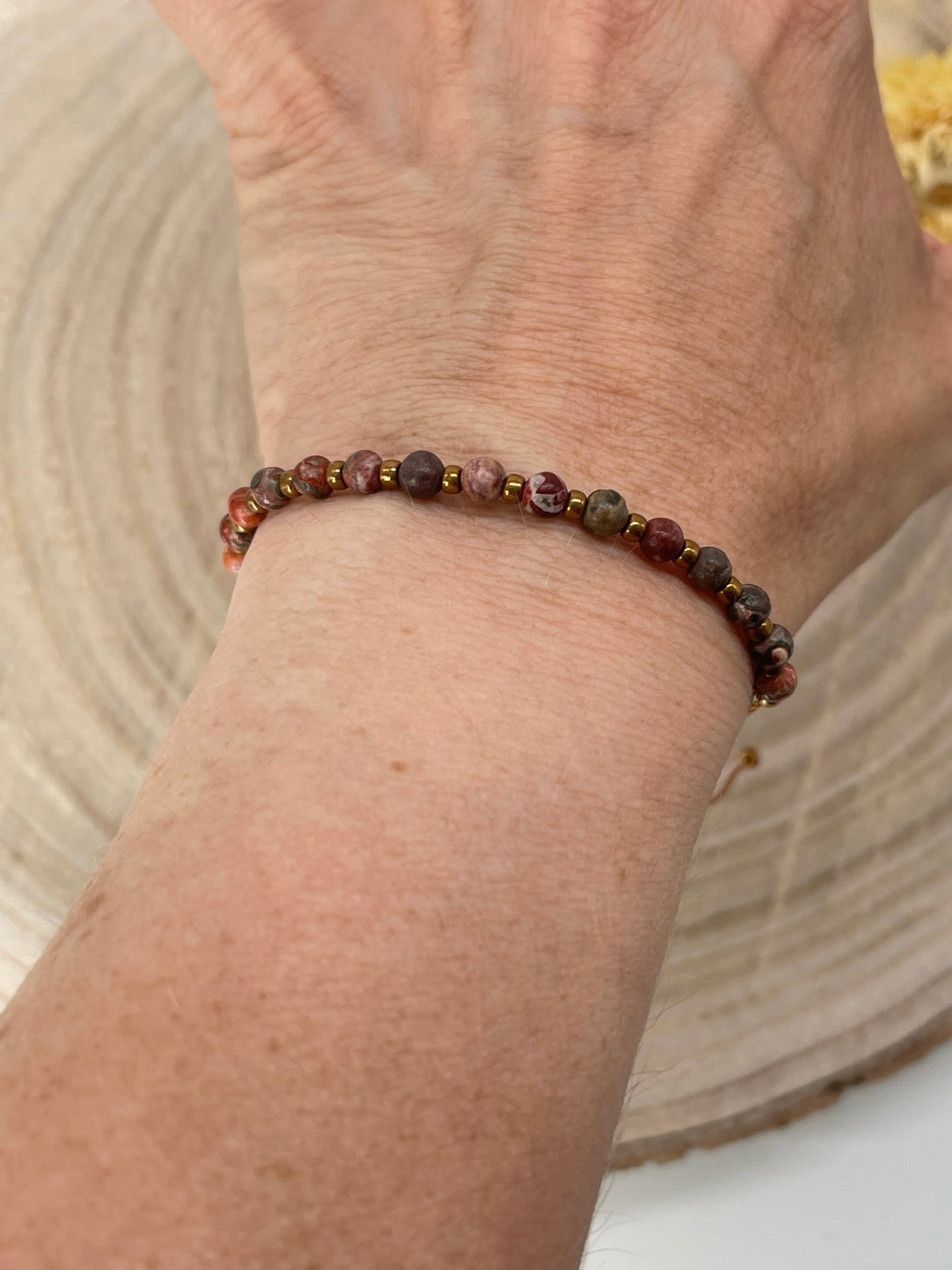 Halbedelstein Freundschaftsarmband Makramee Schmuck Quarz (Feldspat)