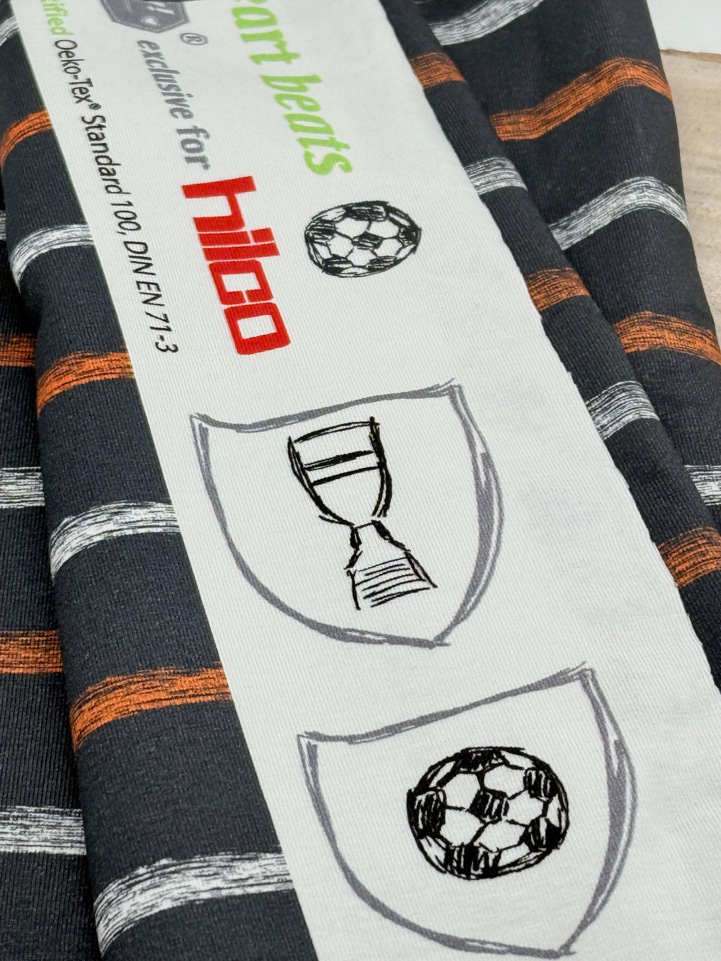 Jersey Reststück Streifen (Hilco) dunkelgrau