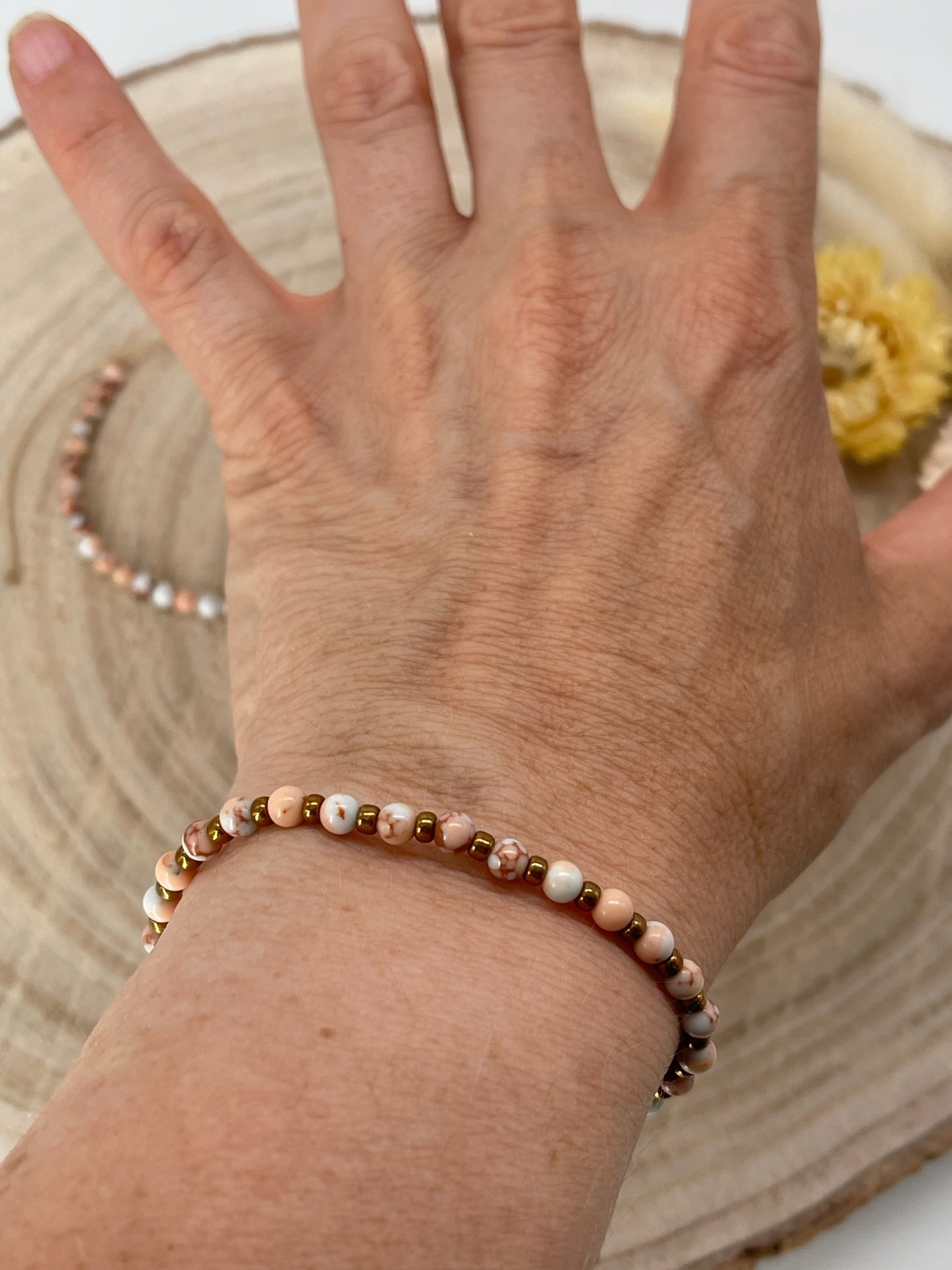 Halbedelstein Freundschaftsarmband Makramee Schmuck Calcit (gefärbt)