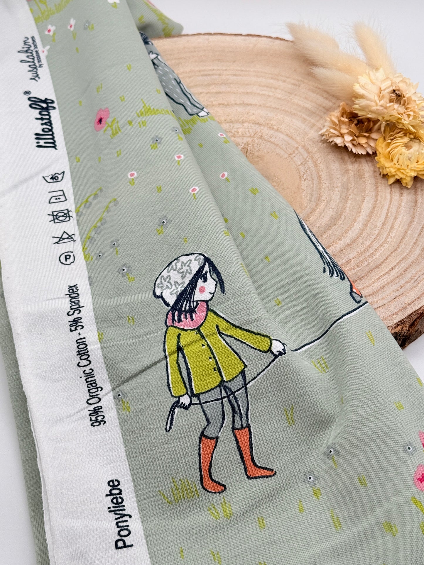 Jersey Reststück Ponyliebe (Lillestoff) grün