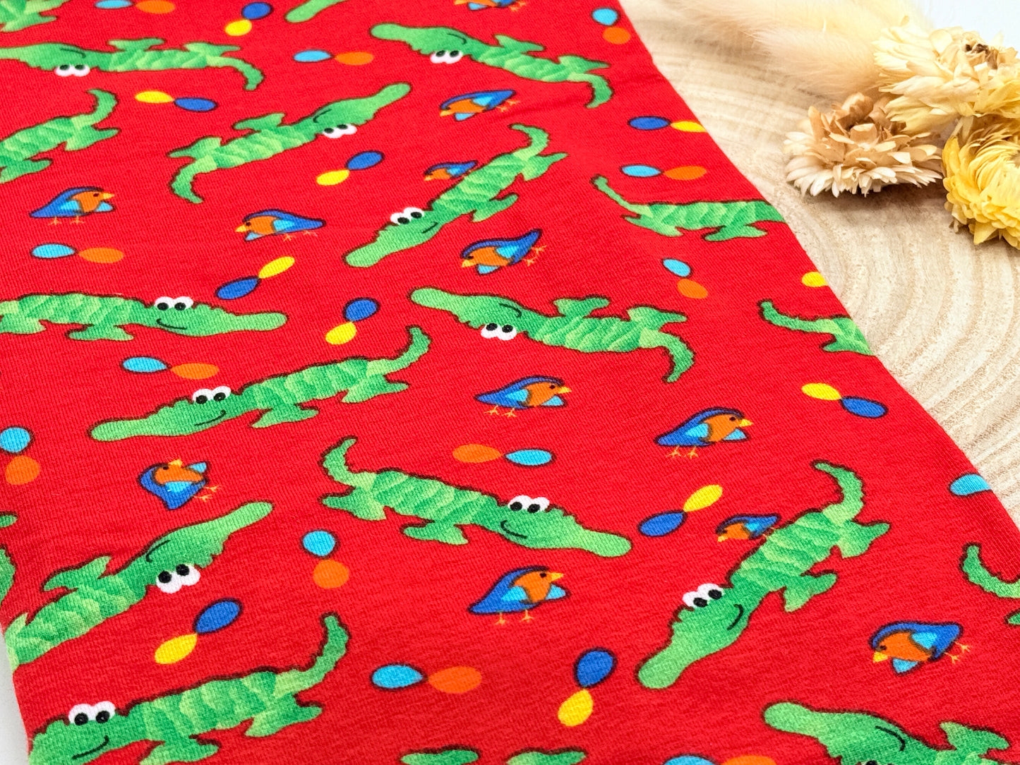 Jersey Reststück Krokodil rot