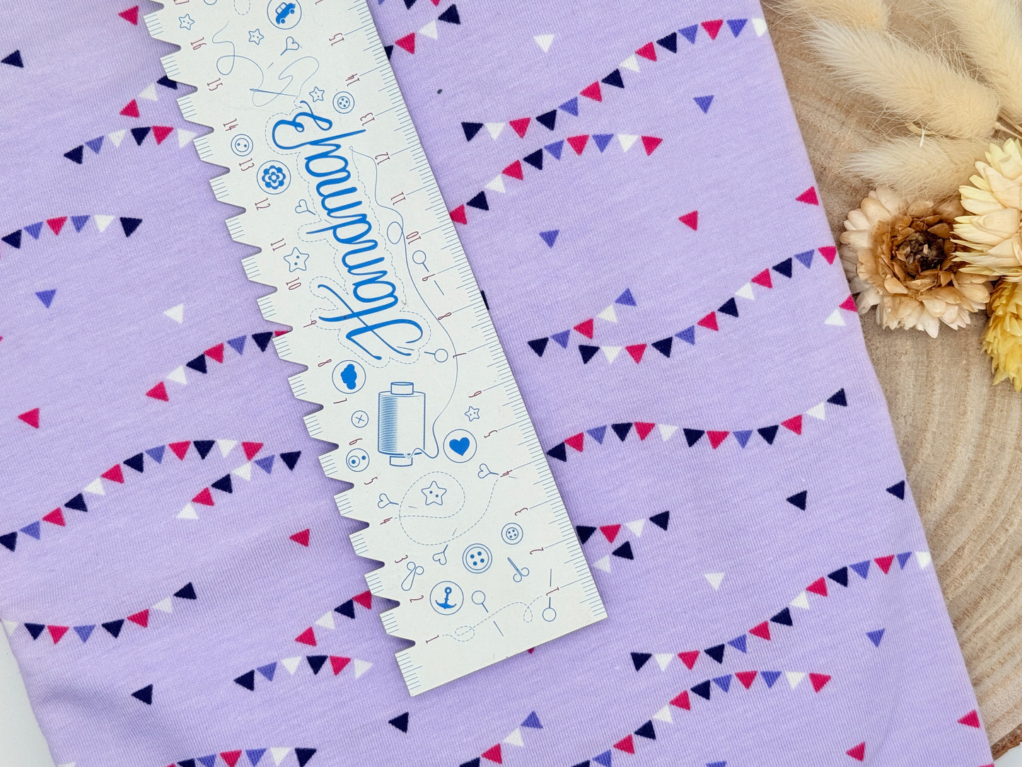 Jersey Reststück Wimpelkette lila