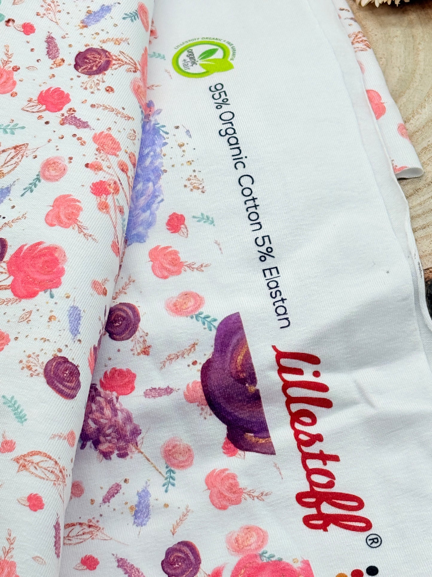 Jersey Reststück Ballerina Blüten (Lillestoff) weiß