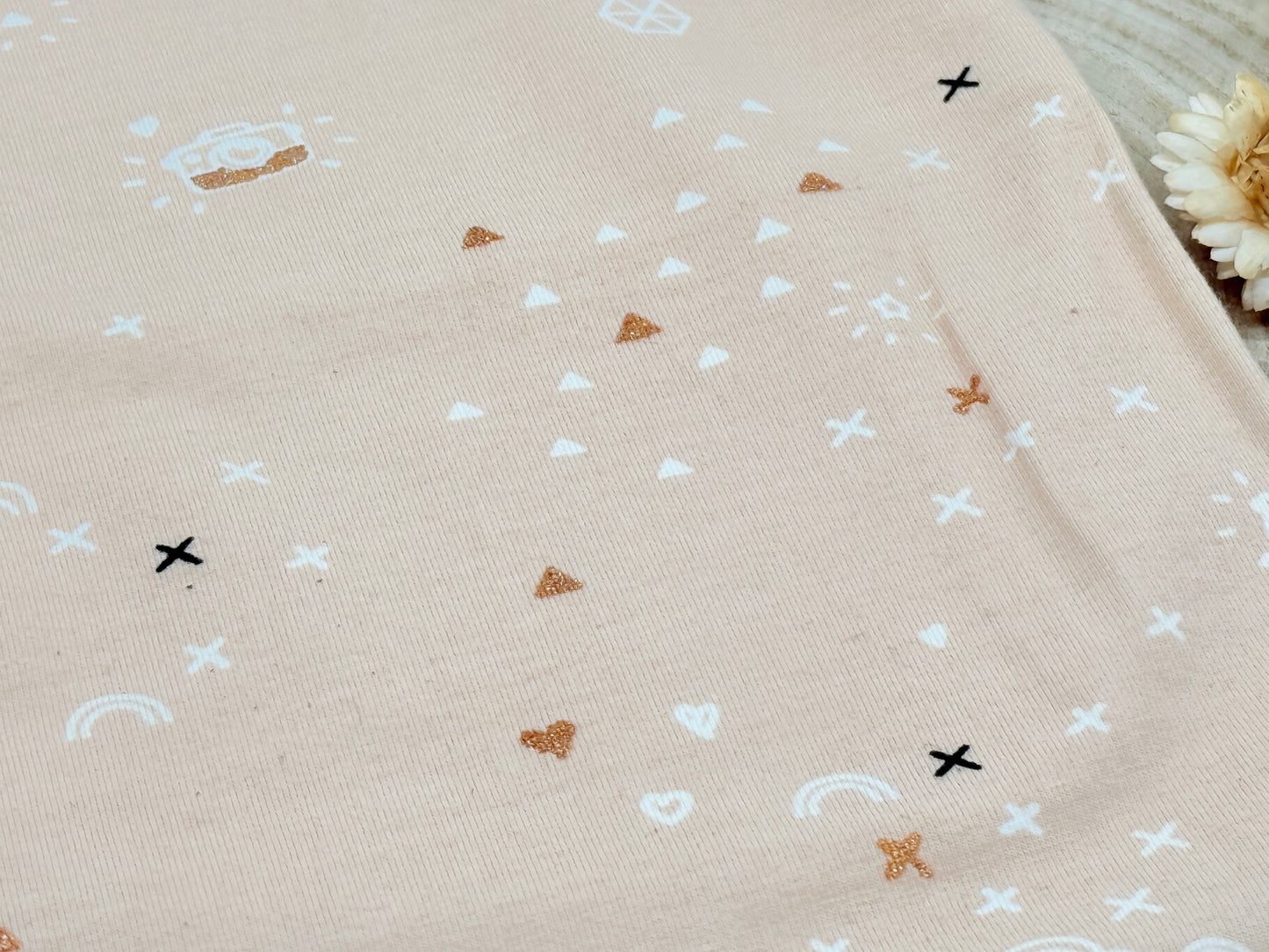 Jersey Reststück Kamera apricot