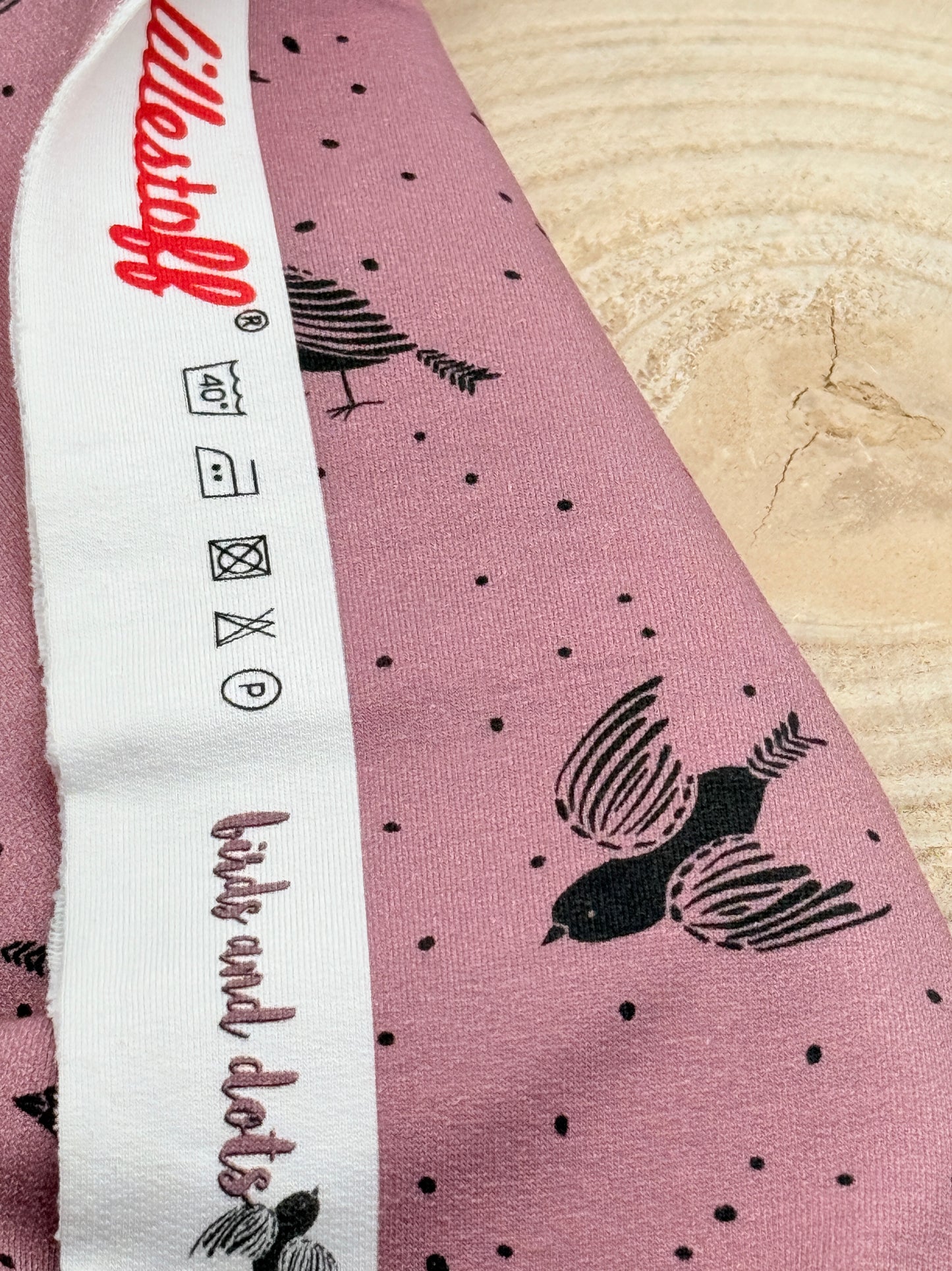 Summer Sweat Reststück Vögel (Lillestoff) lila