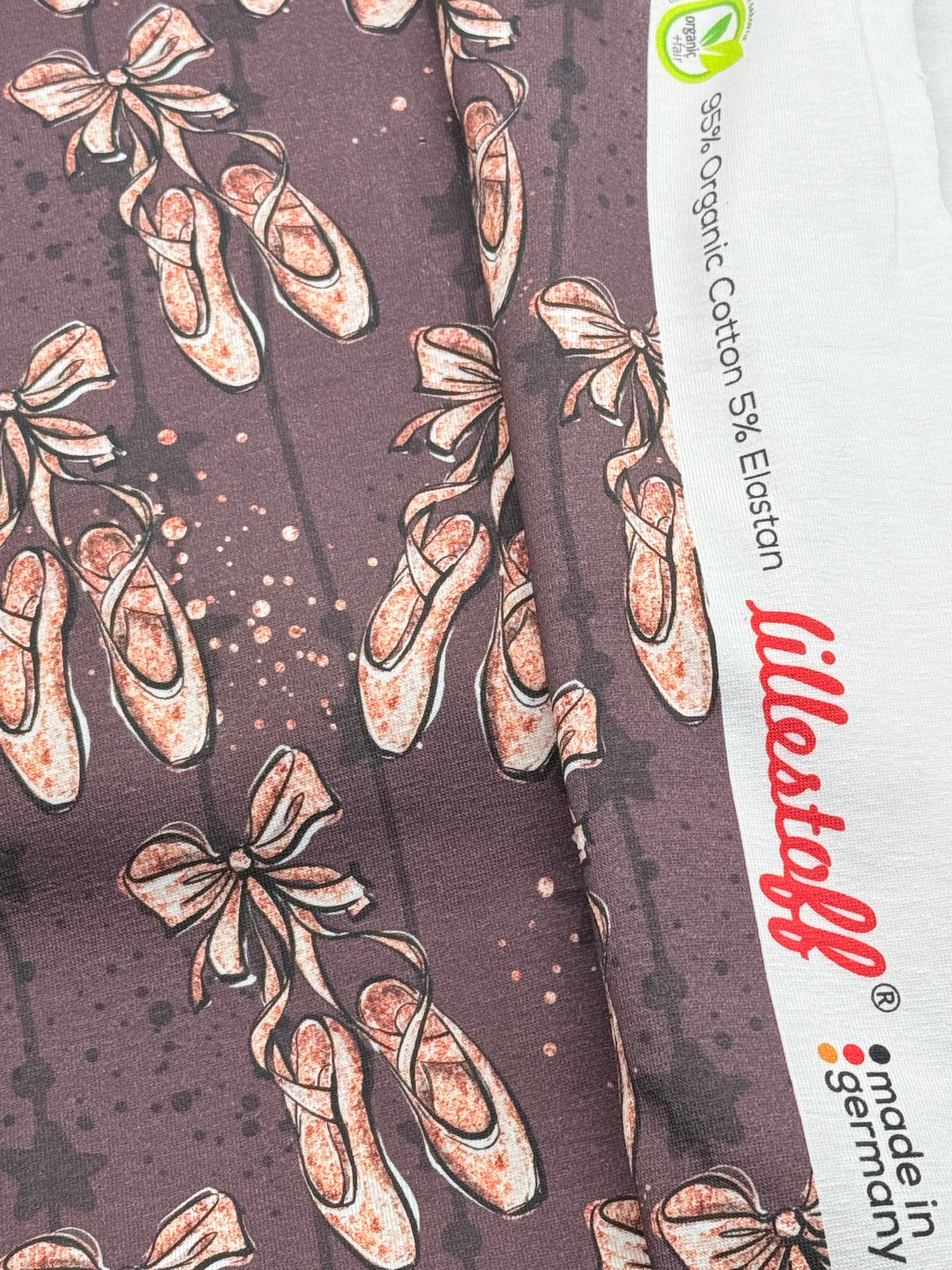 Jersey Reststück Ballerina Ballettschuhe (Lillestoff) braun