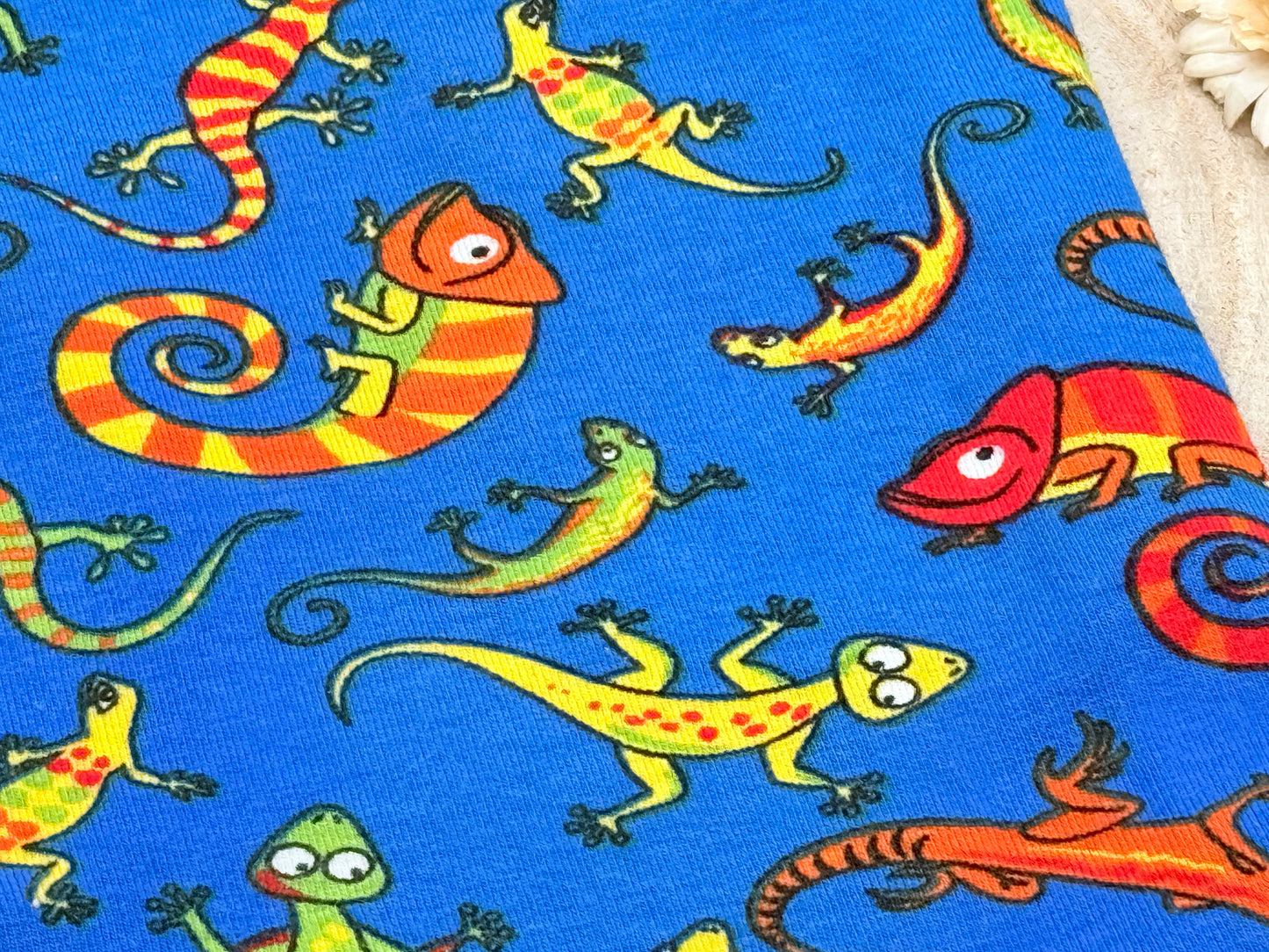 Jersey Reststück Gecko blau