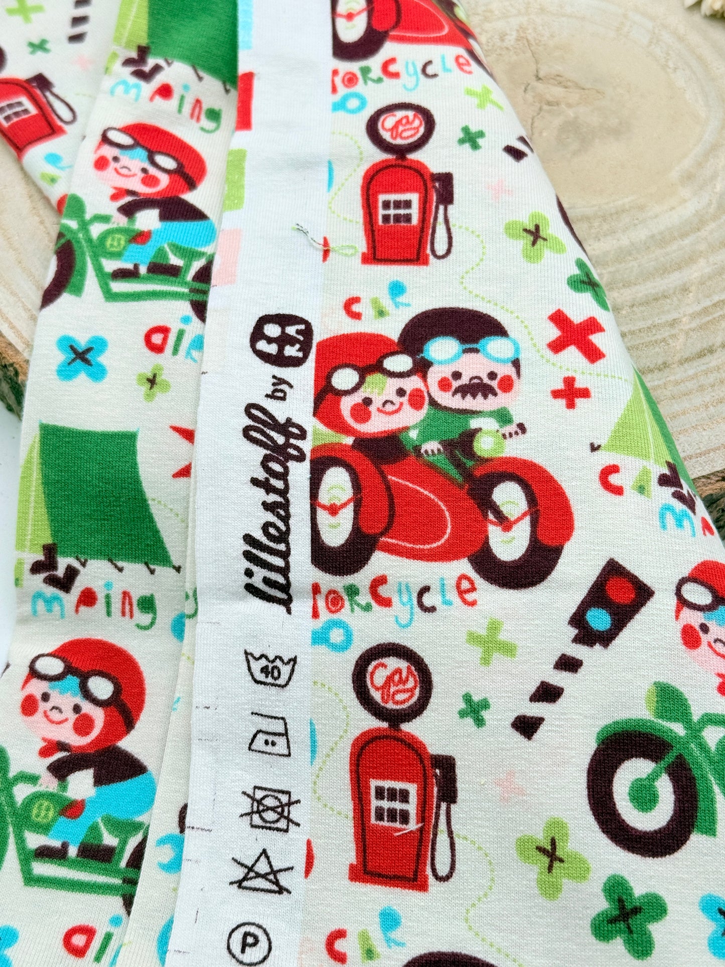 Jersey Reststück Motorrad (Lillestoff) weiss