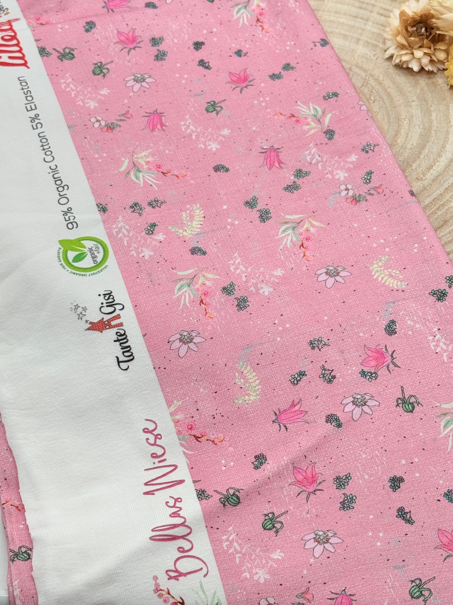 Jersey Reststück Bellas Wiese (Lillestoff) rosa