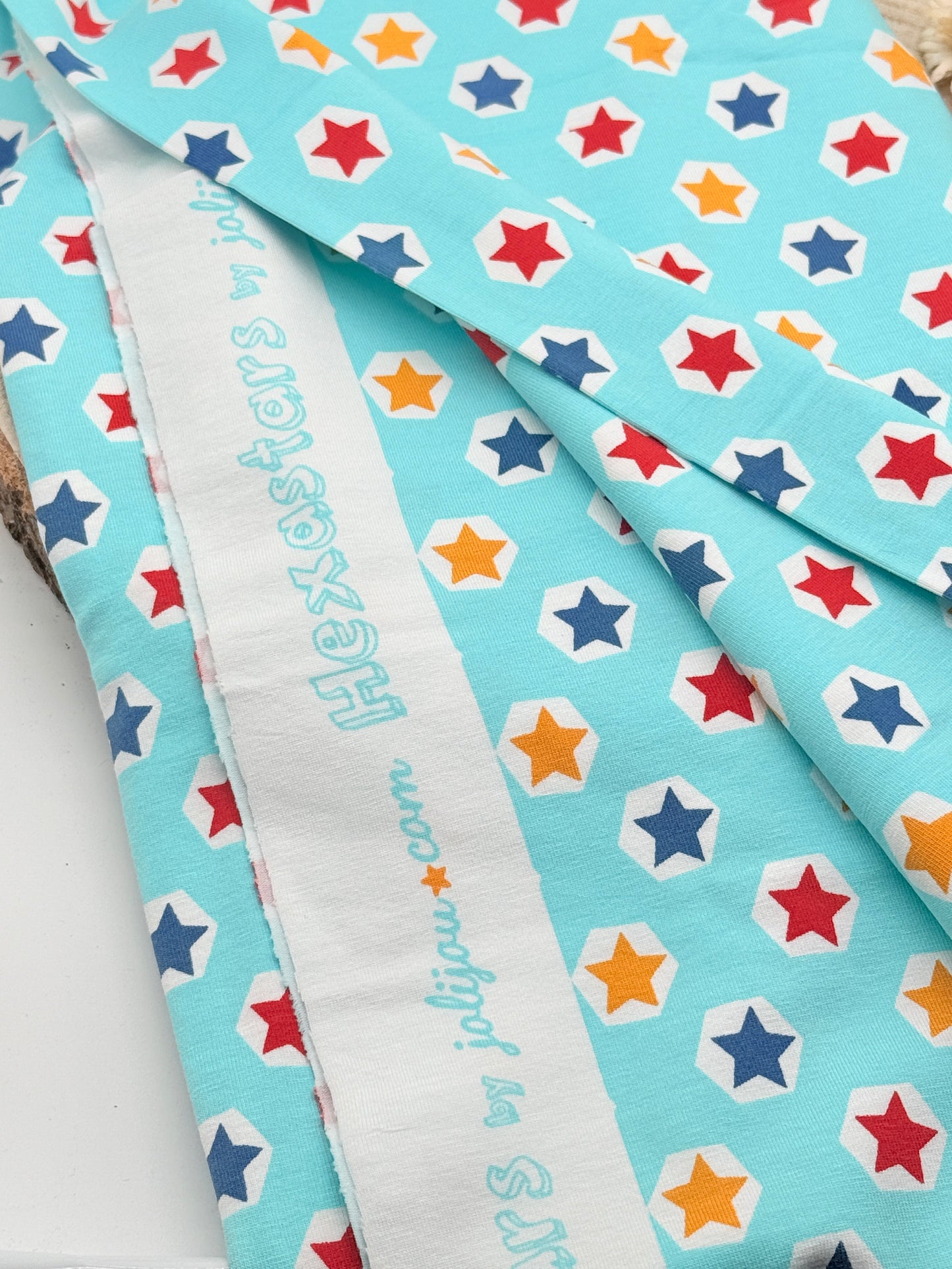 Jersey Reststück Hexastars hellblau