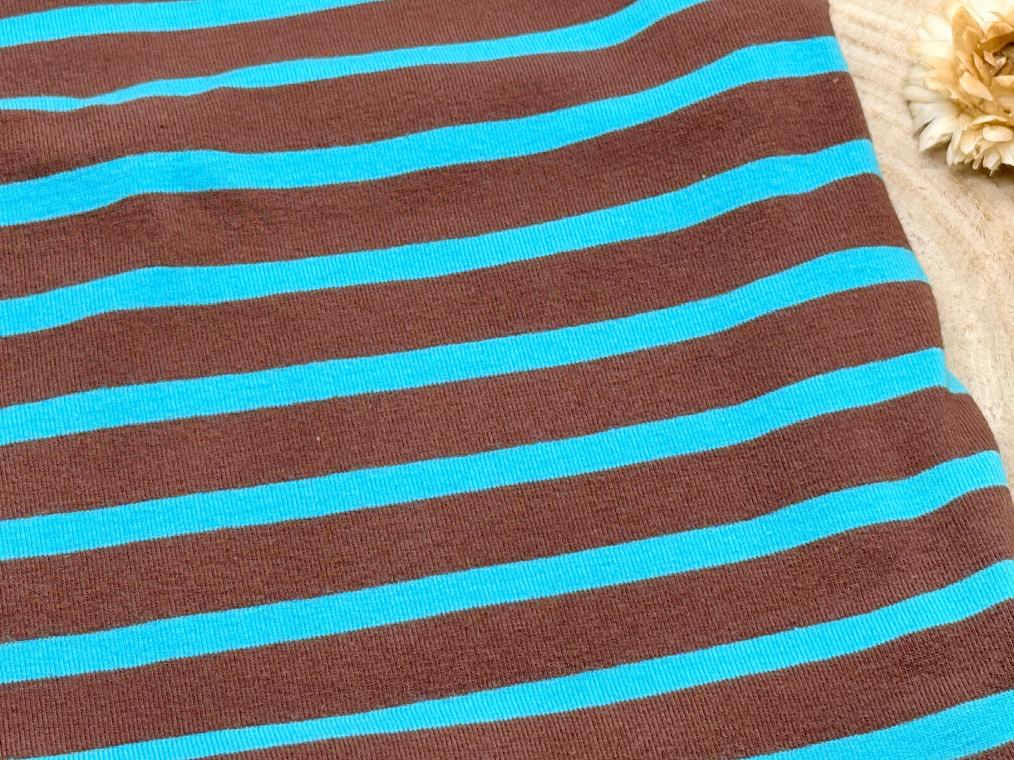 Jersey Reststück Streifen braun blau