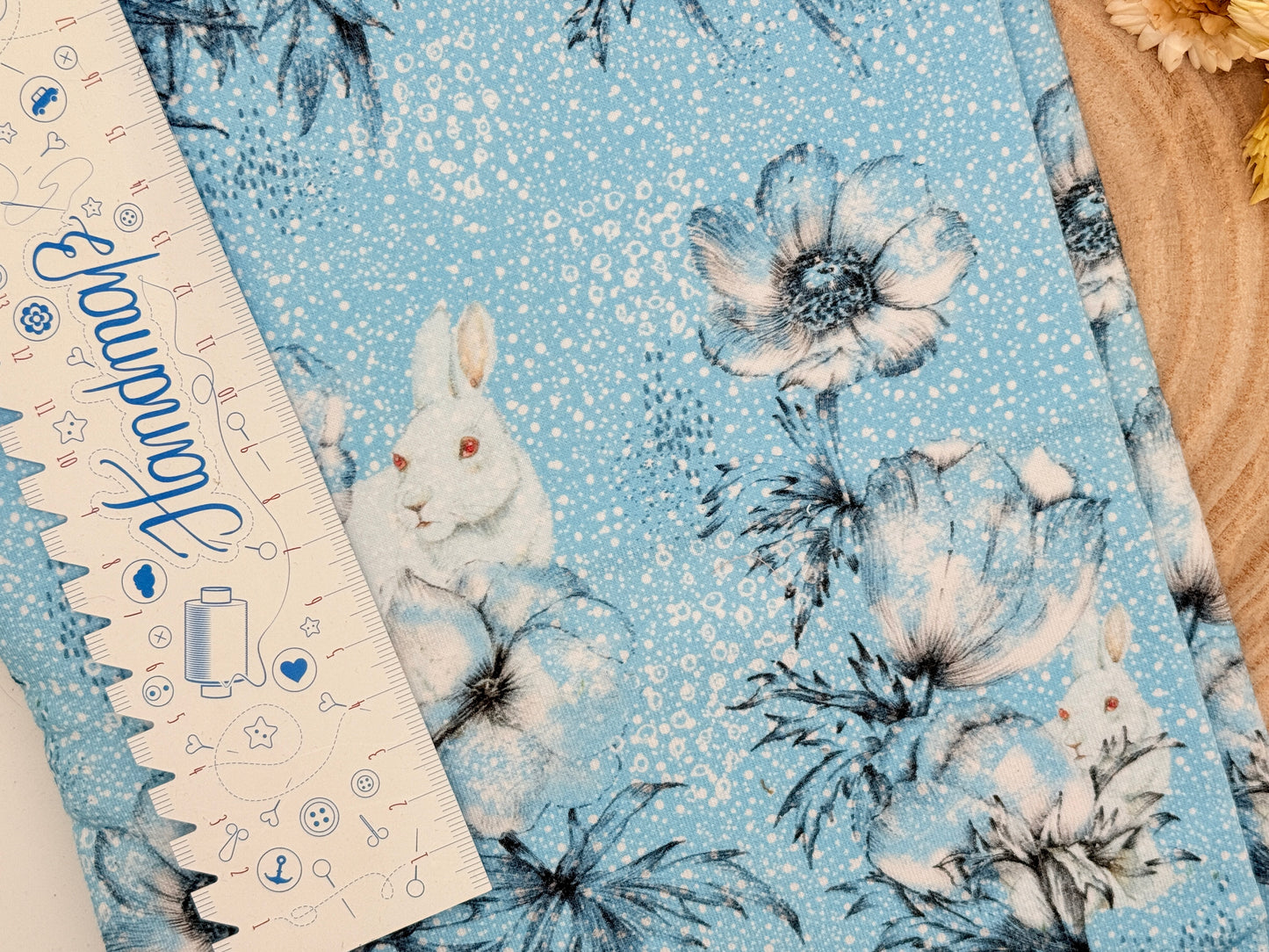 Summer Sweat Reststück Schnee Hase (Lillestoff) blau