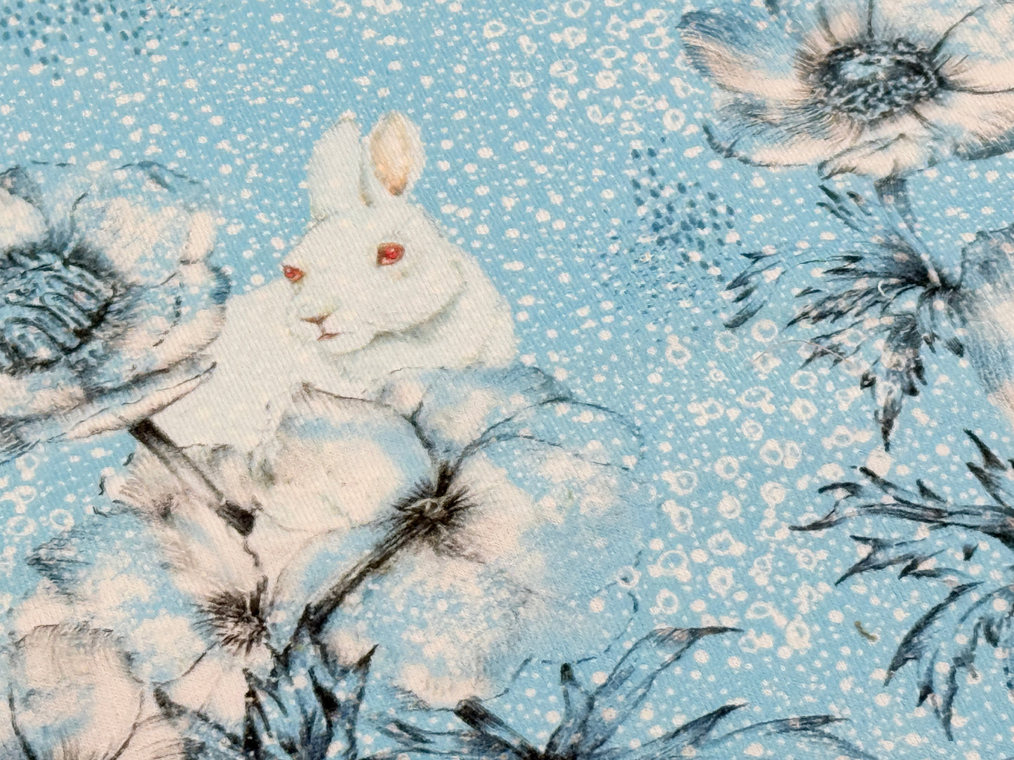 Summer Sweat Reststück Schnee Hase (Lillestoff) blau