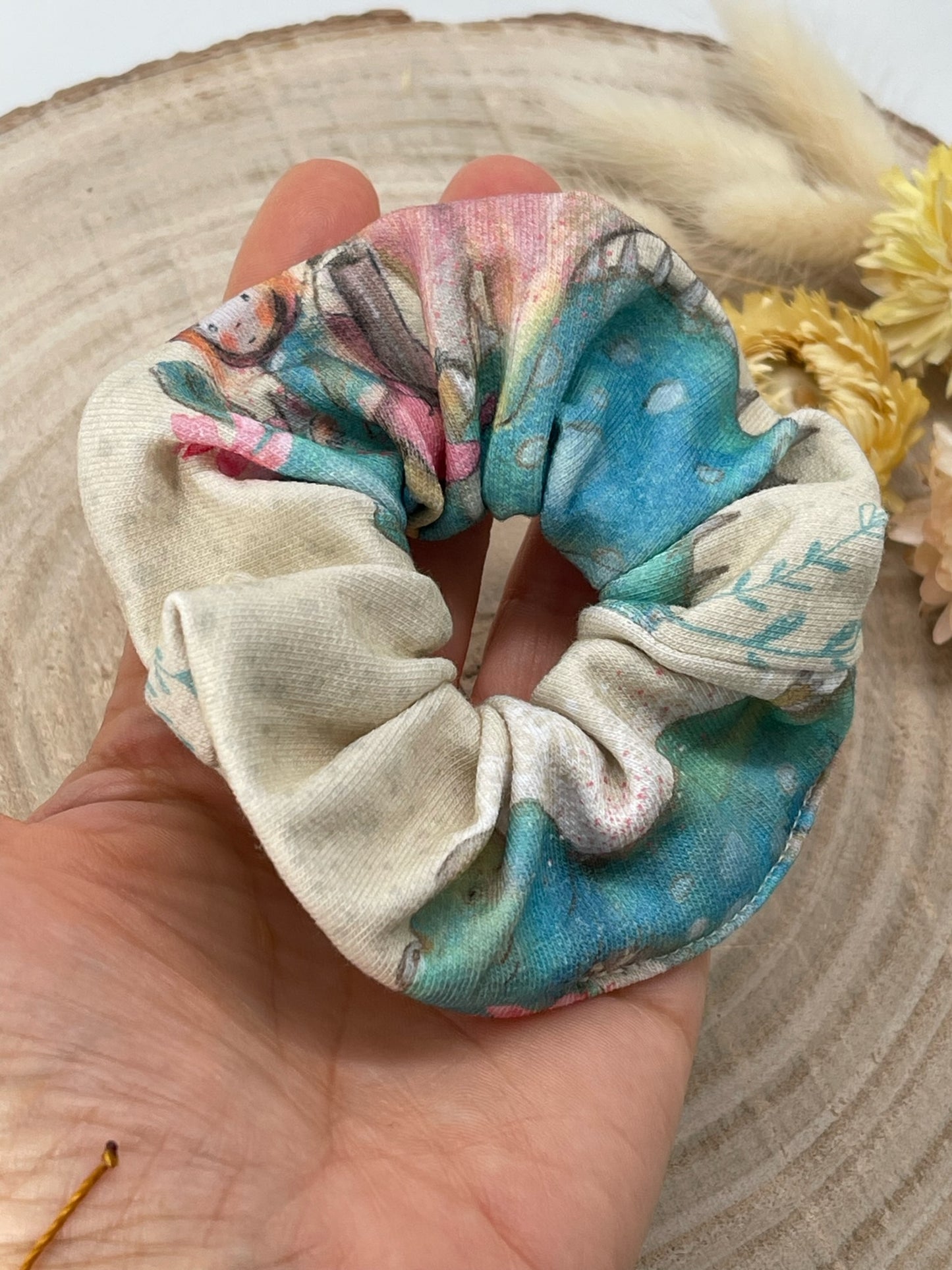 JerseyScrunchie Haargummi Drachenmädchen beige