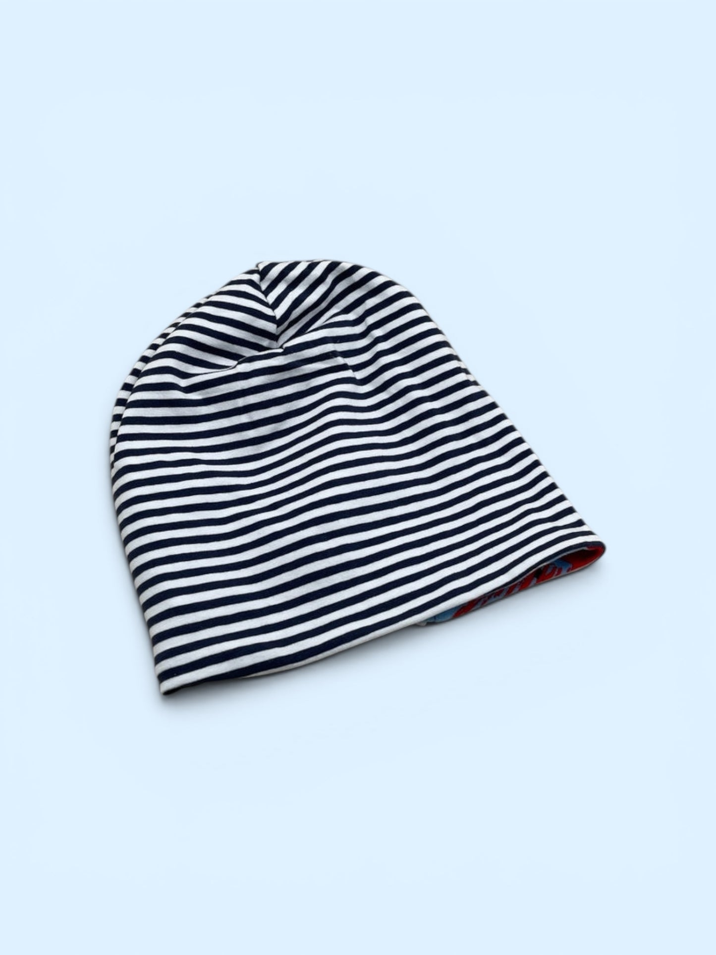 Wende-Beanie für Kinder – Sternen Design Blau