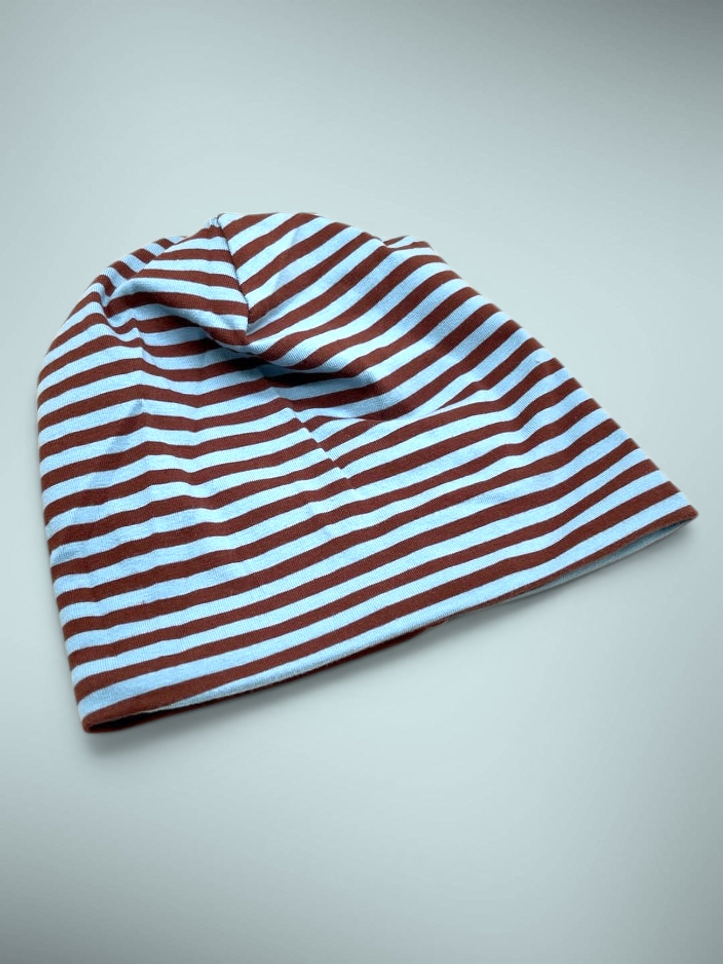 Wende-Beanie für Kinder – Motorroller Design blau