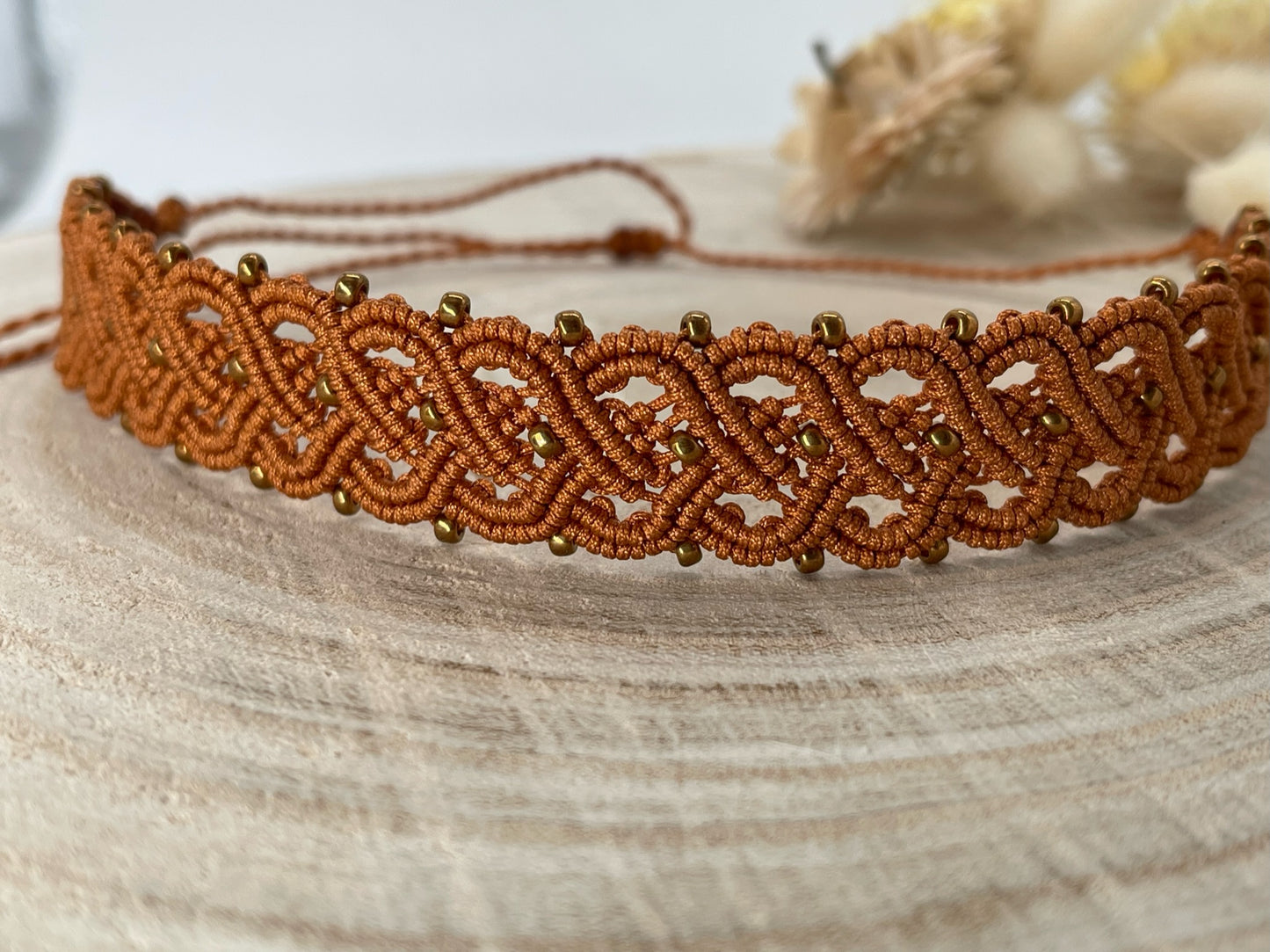 Makramee Schmuck Choker Halskette Orient Kupfer