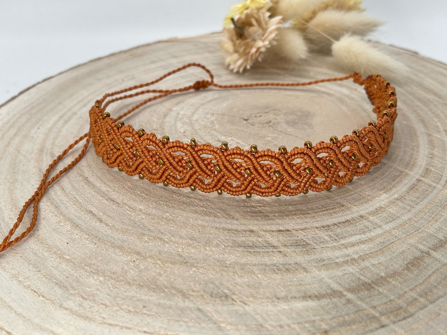 Makramee Schmuck Choker Halskette Orient Kupfer