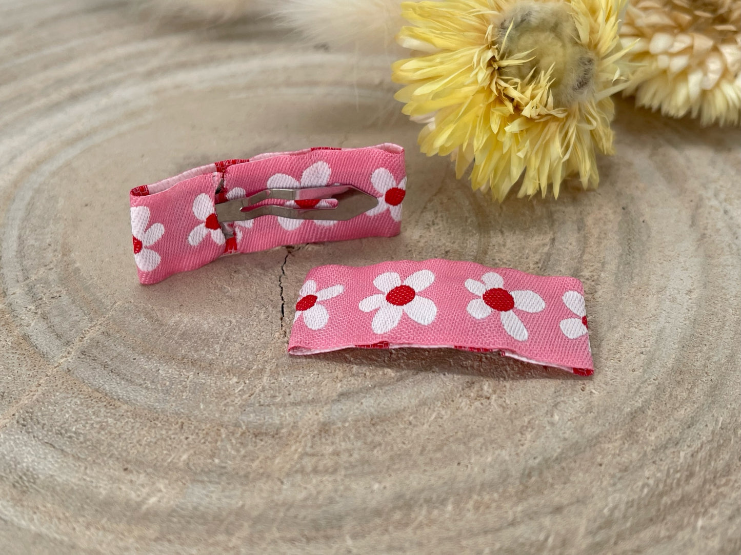 Haarspangen Haarclips Gänseblümchen rosa (1 Paar)