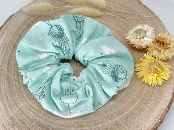 Jersey Scrunchie Haargummi Traumfänger mint blau grün