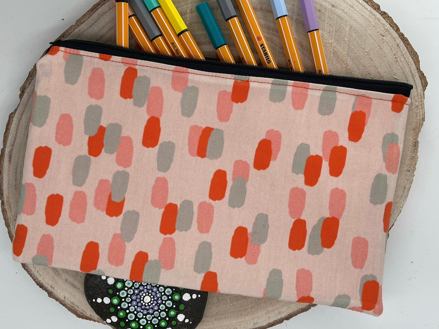 Stylische Federtasche Stifttasche Mäppchen Kosmetik kleine Tasche möpp