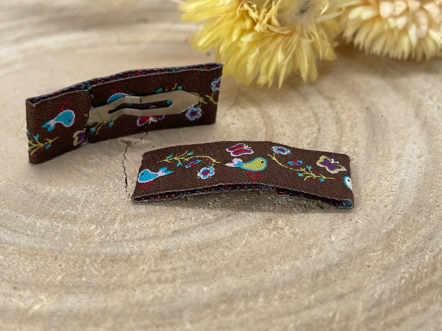 Haarspangen Haarclips Vögel (1 Paar) braun