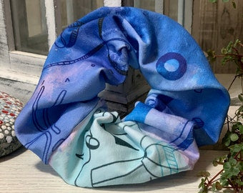 Scrunchie Haargummi streetArt blau