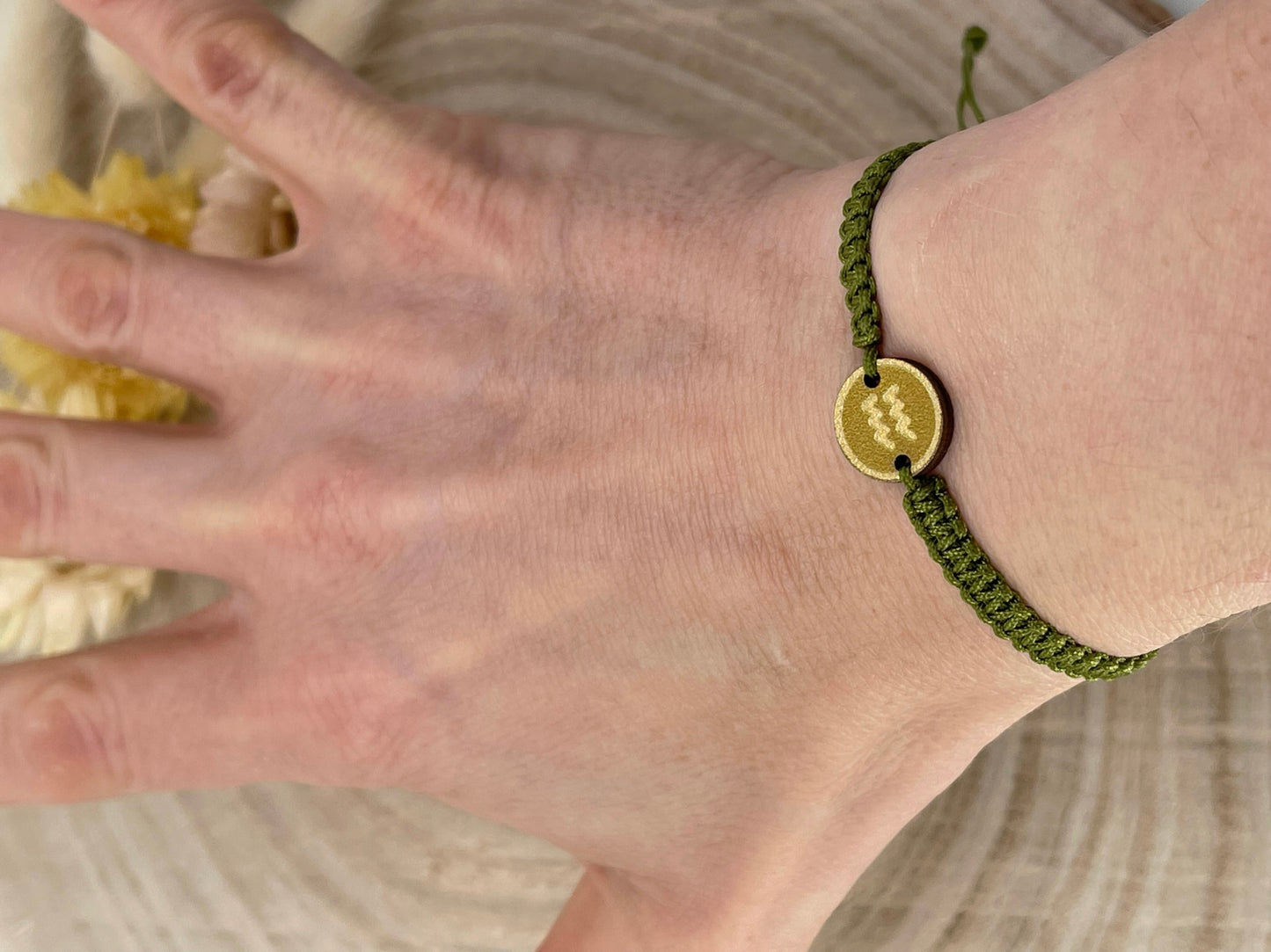 Freundschaftsarmband Makramee Schmuck Armband Sternzeichen grün