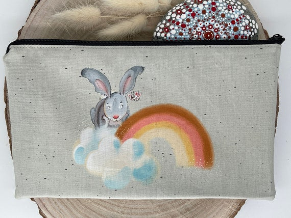 Federtasche Kosmetik MODI Träumer Hase hellblau