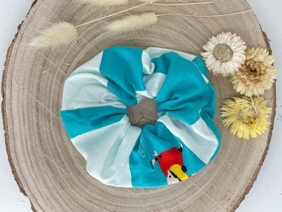 Scrunchie Haargummi Winterzeit blau weiß