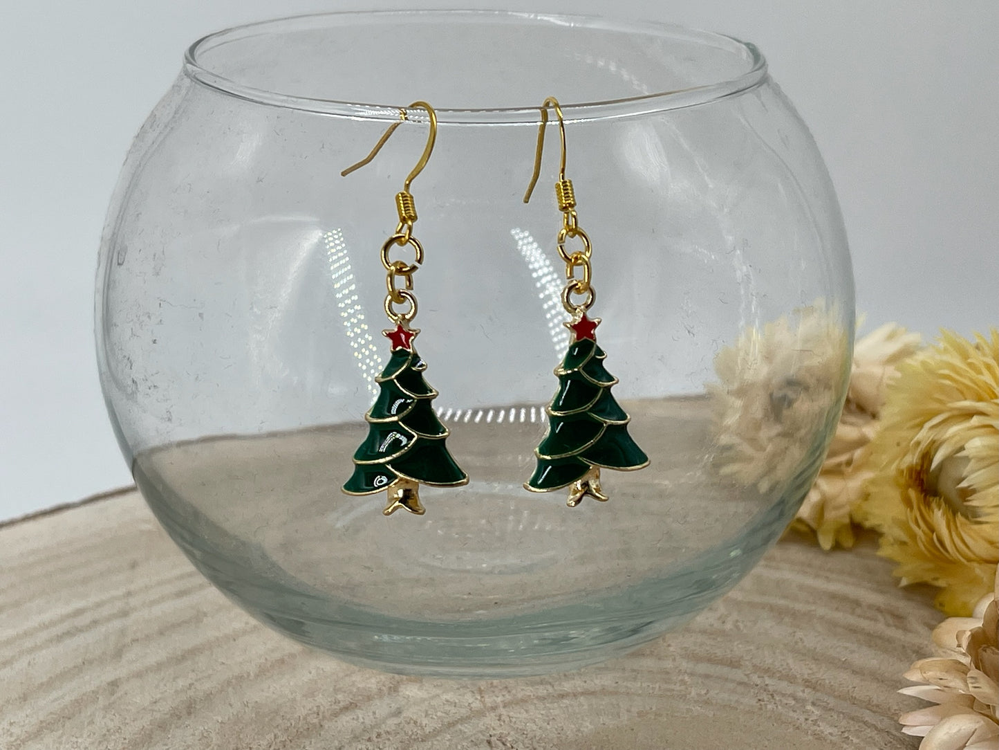 Ohrring Ohrhänger Weihnachtsbaum grün