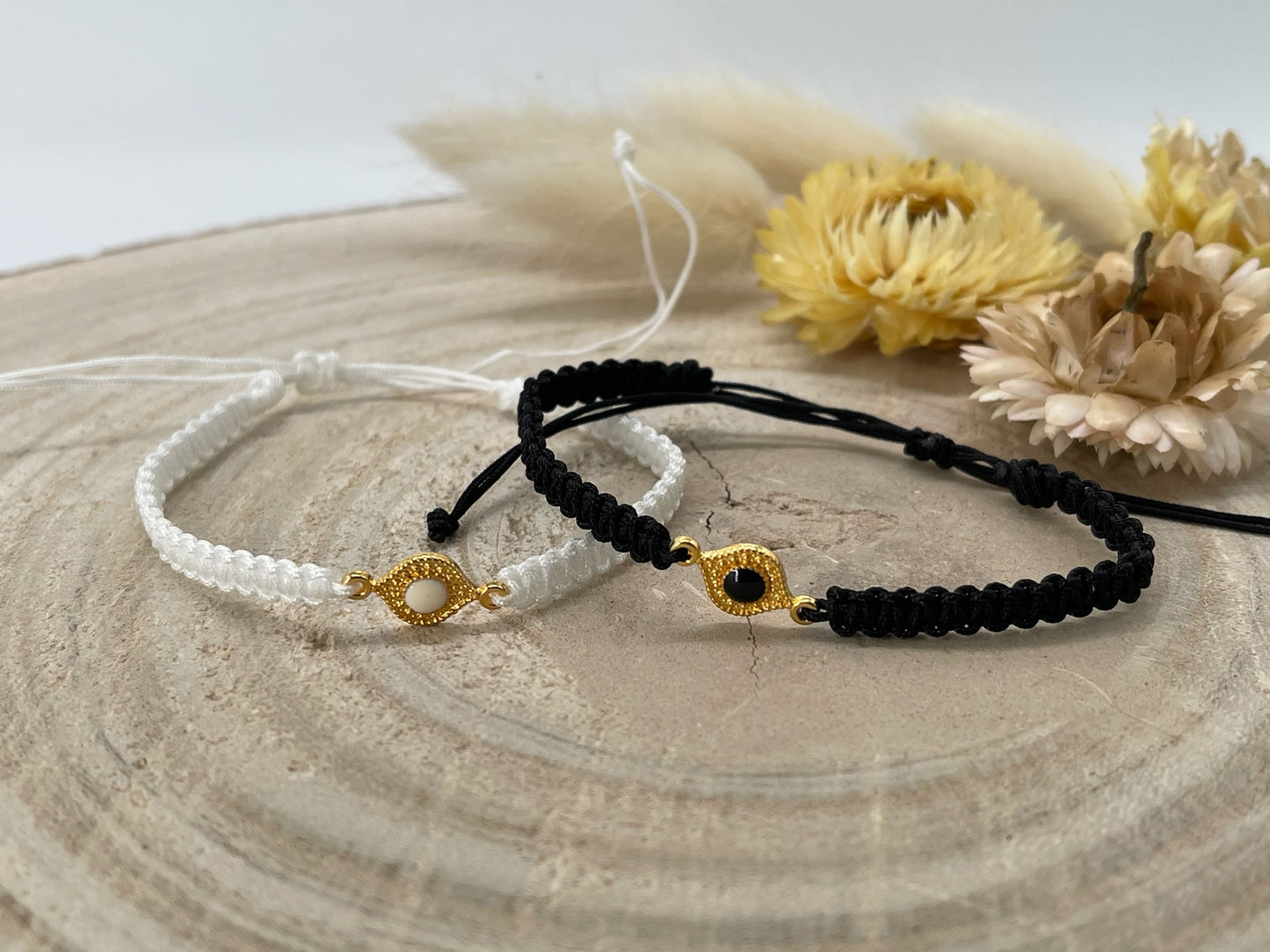 Freundschaftsarmband Makramee Armband Schmuck Tropfen goldfarben