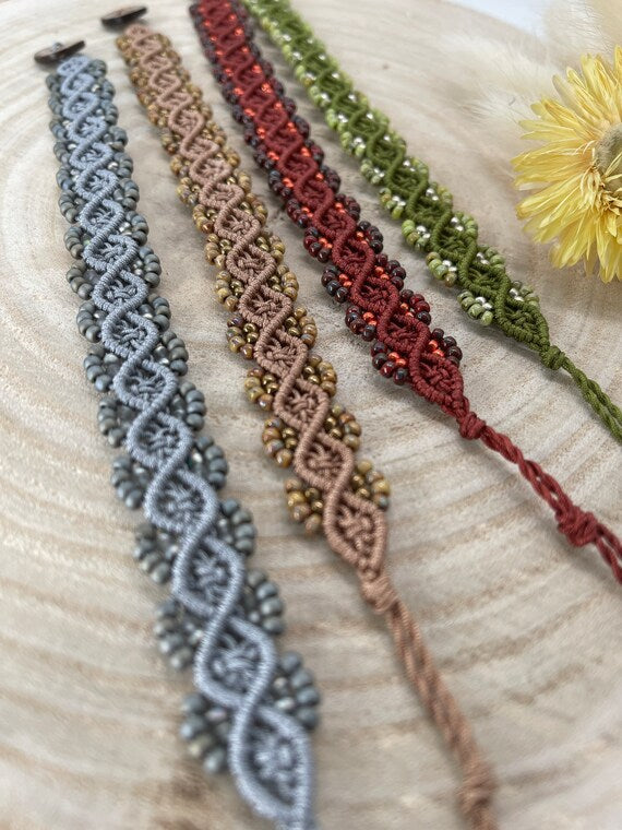 Makramee Fussbändchen Fusskettchen Boho Perlen