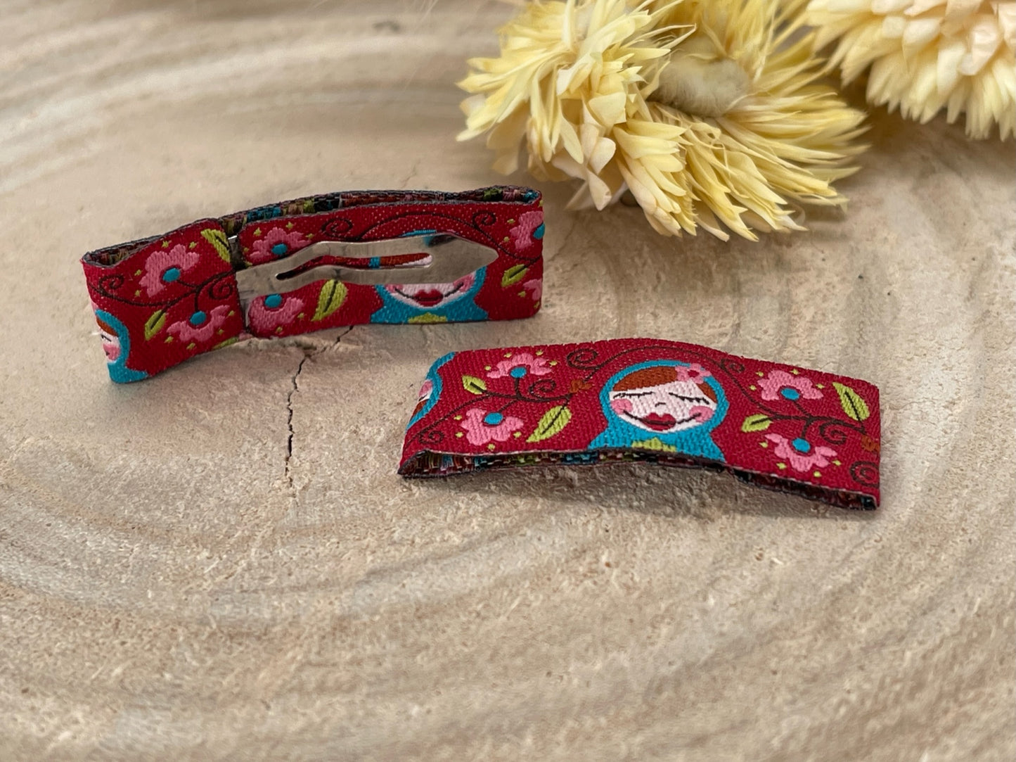 Haarspangen Haarclips kleine Frau (1 Paar) rot