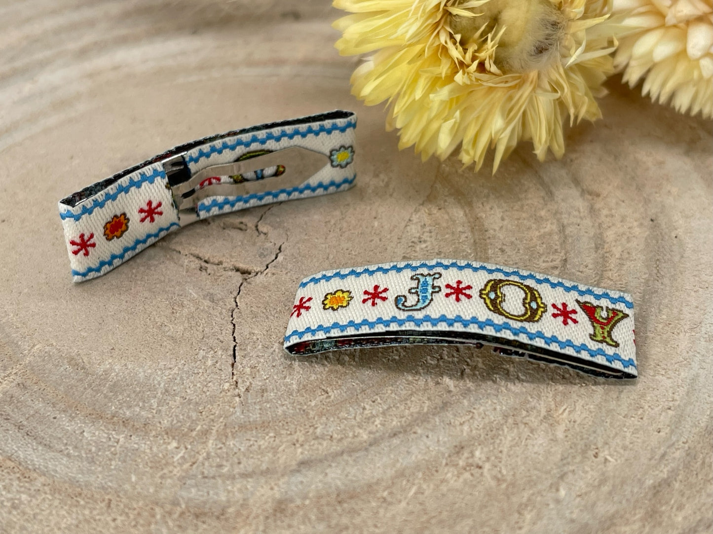 Haarspangen Haarclips flower power (1 Paar) Weiß