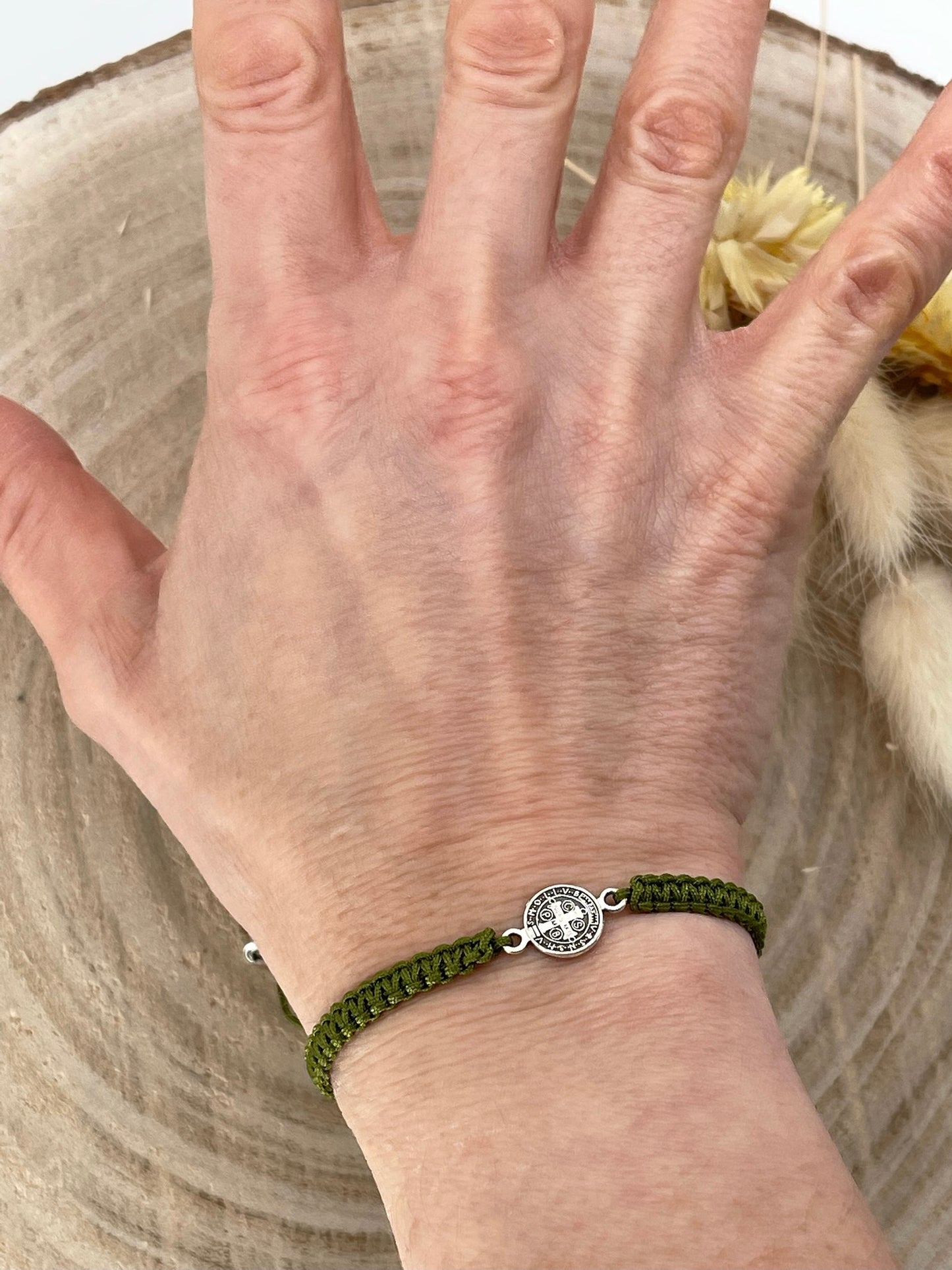 Freundschaftsarmband Makramee Schmuck Armband Münze silberfarben