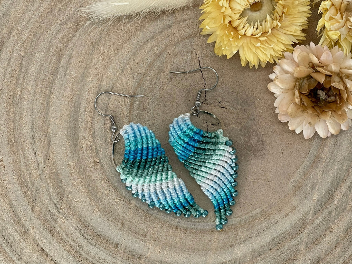 Makramee Ohrring Ohrhänger Wings blue (1 Paar)