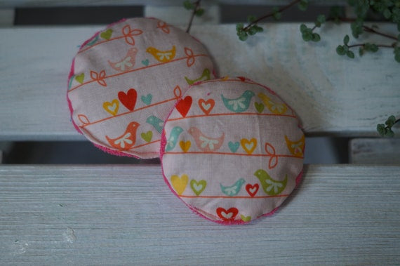 Taschenwärmer Beulenkühler Körnerkissen Vogel Reigen rosa