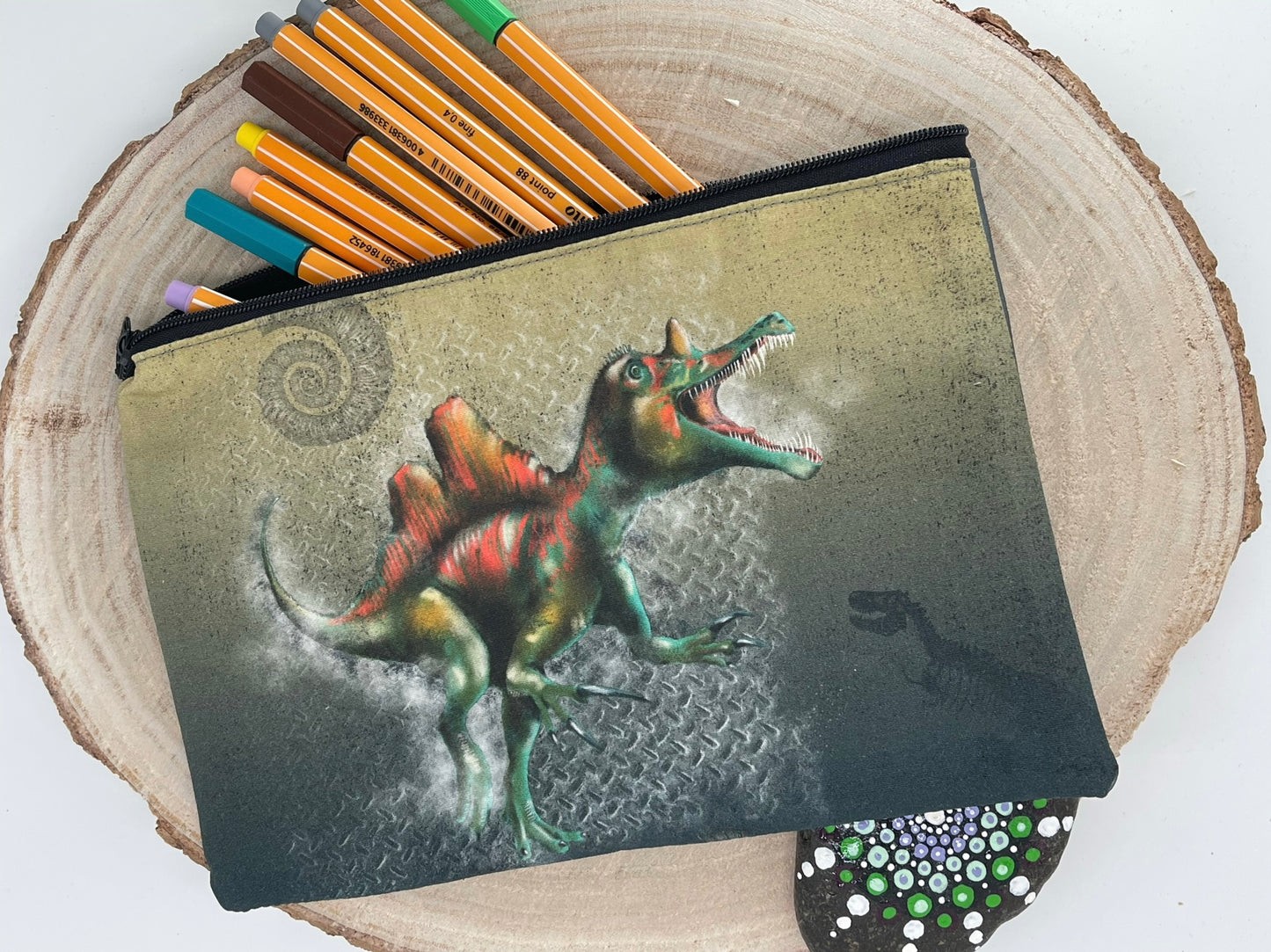 Federtasche Kosmetik MODI Dino grün