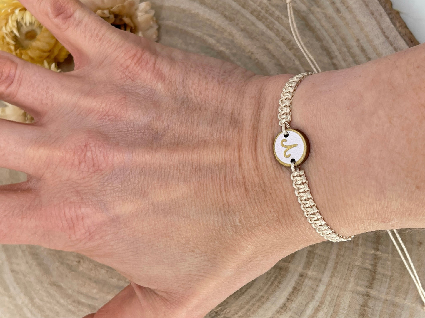 Freundschaftsarmband Makramee Schmuck Armband Sternzeichen beige