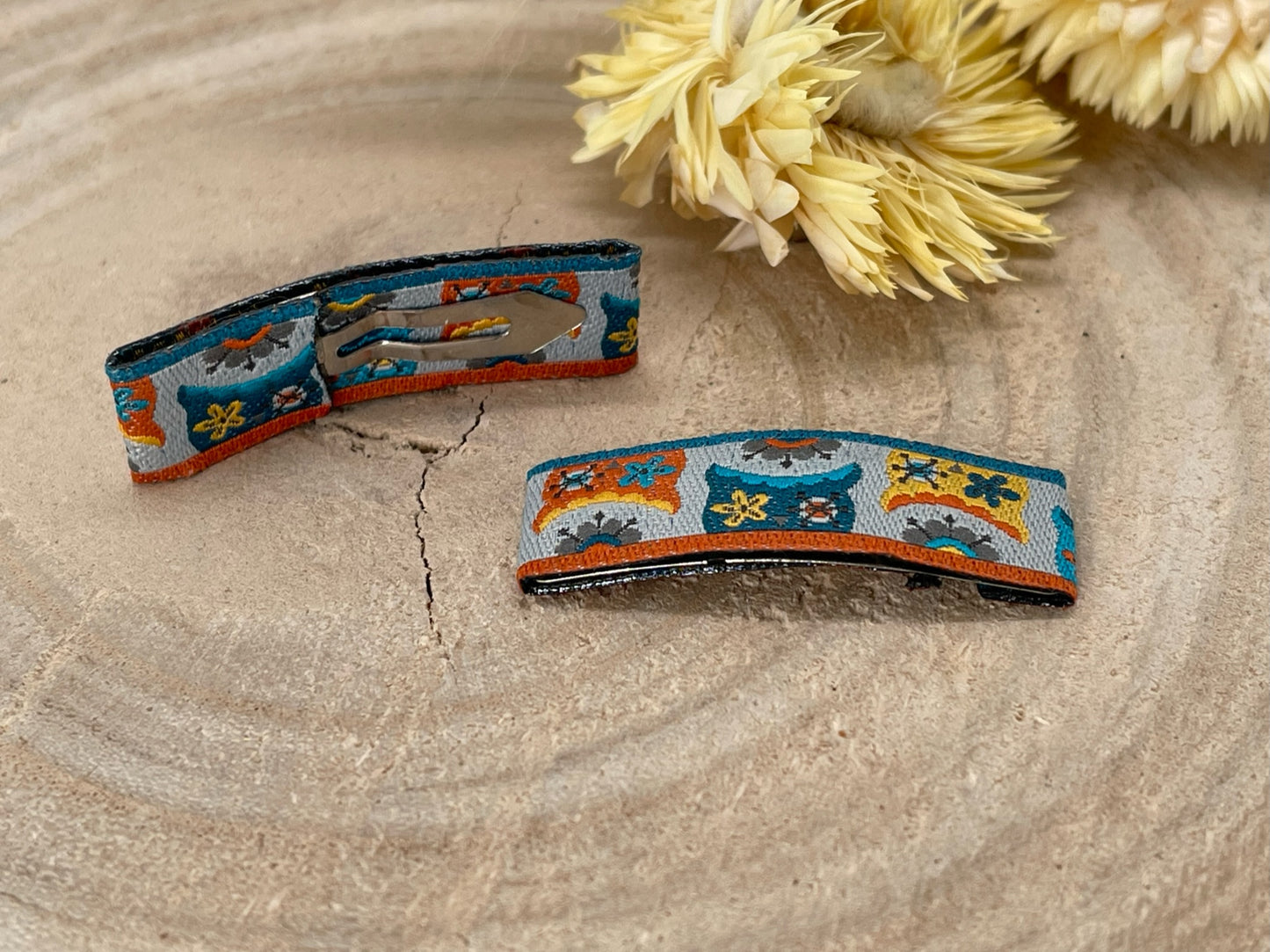 Haarspangen Haarclips Eulen Banner (1 Paar) blau