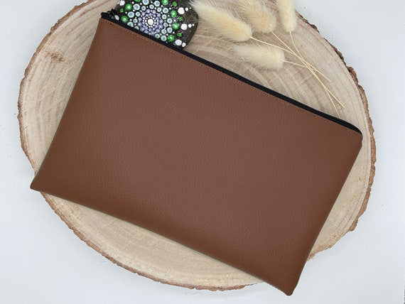 Stylische Federtasche Stifttasche Mäppchen Kosmetik kleine Tasche Mr. Avocado grün/braun